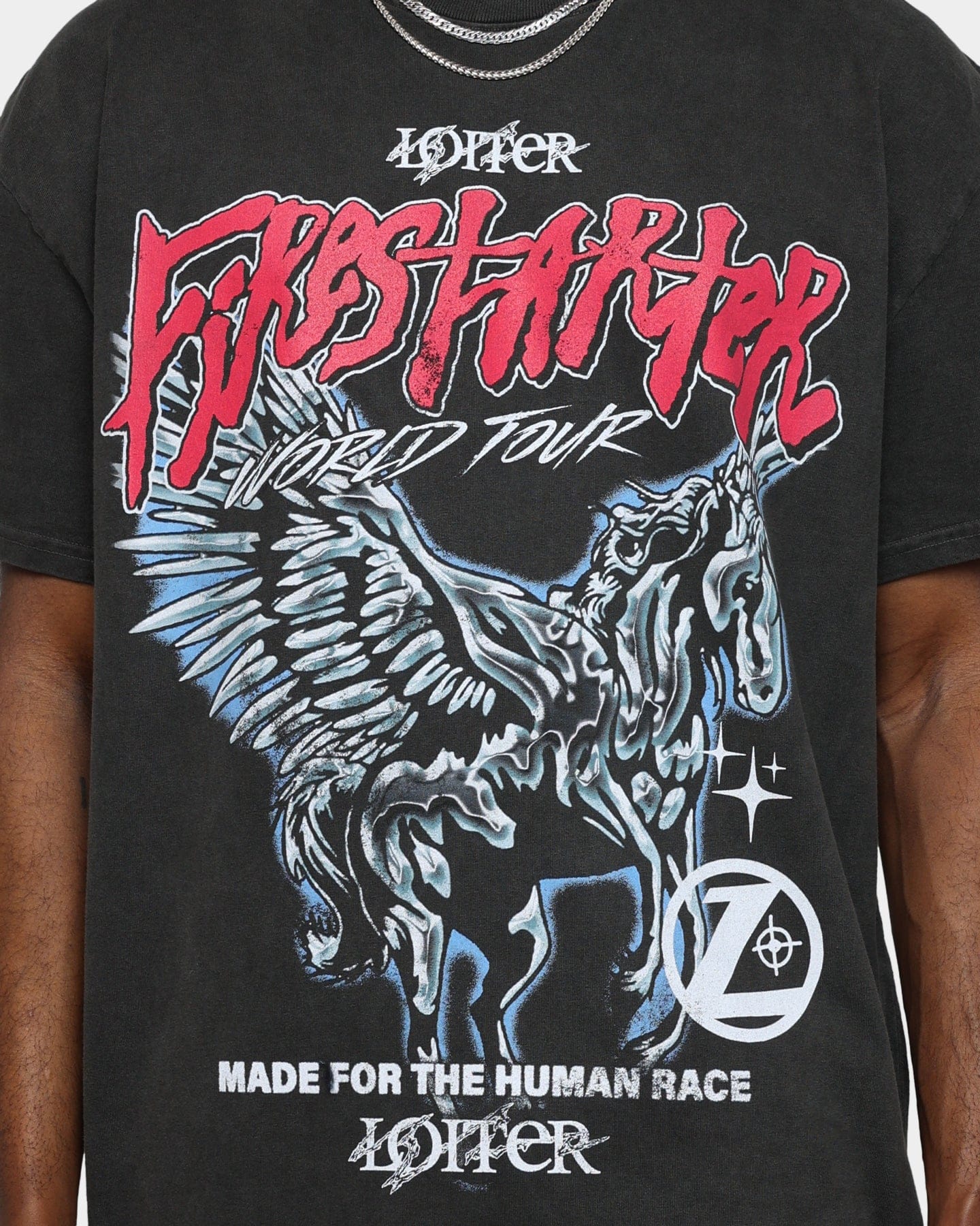 Loiter Firestarter Tour Ultra Premium Vintage T - Shirt Black Wash