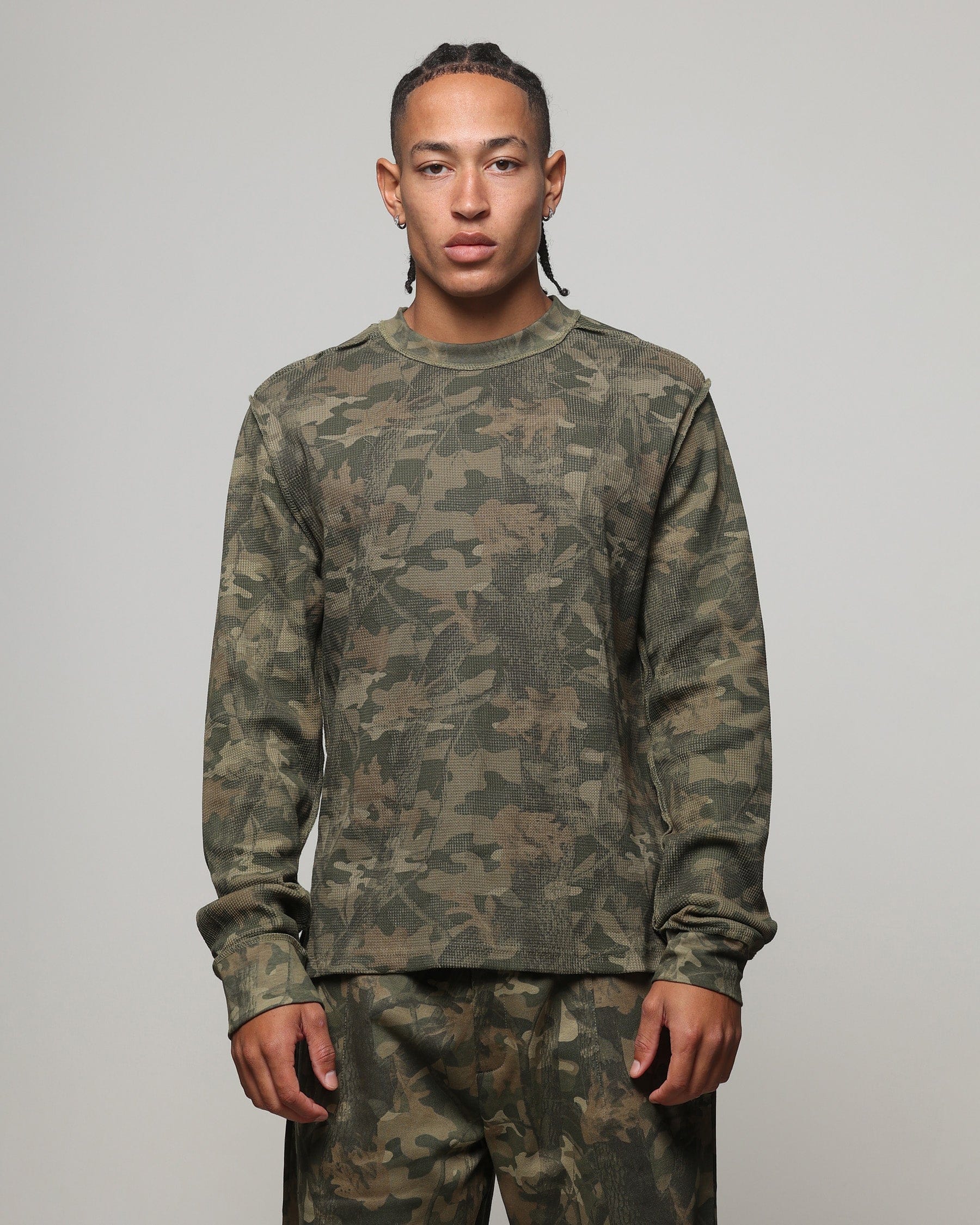 American Thrift Long Sleeve Thermal T - Shirt Camo