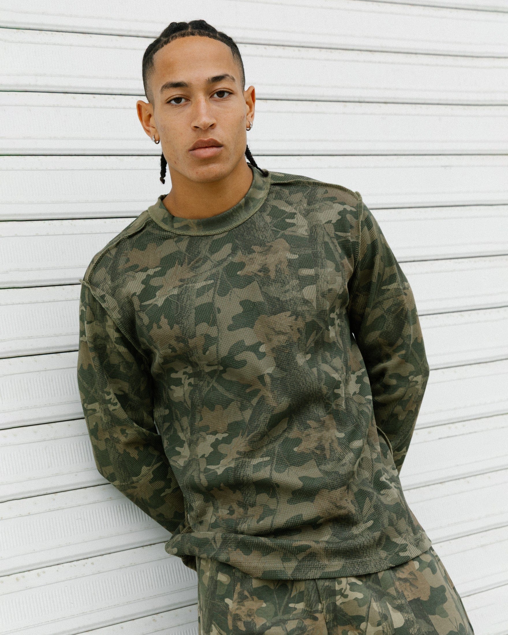 American Thrift Long Sleeve Thermal T - Shirt Camo