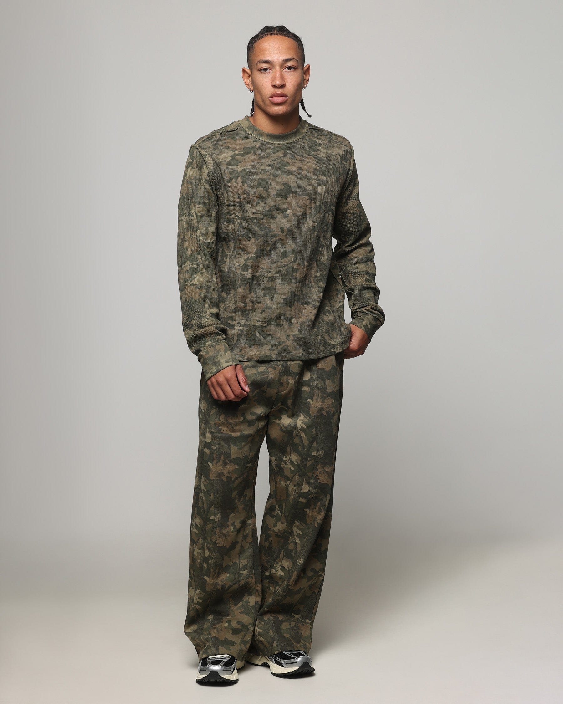 American Thrift Long Sleeve Thermal T - Shirt Camo