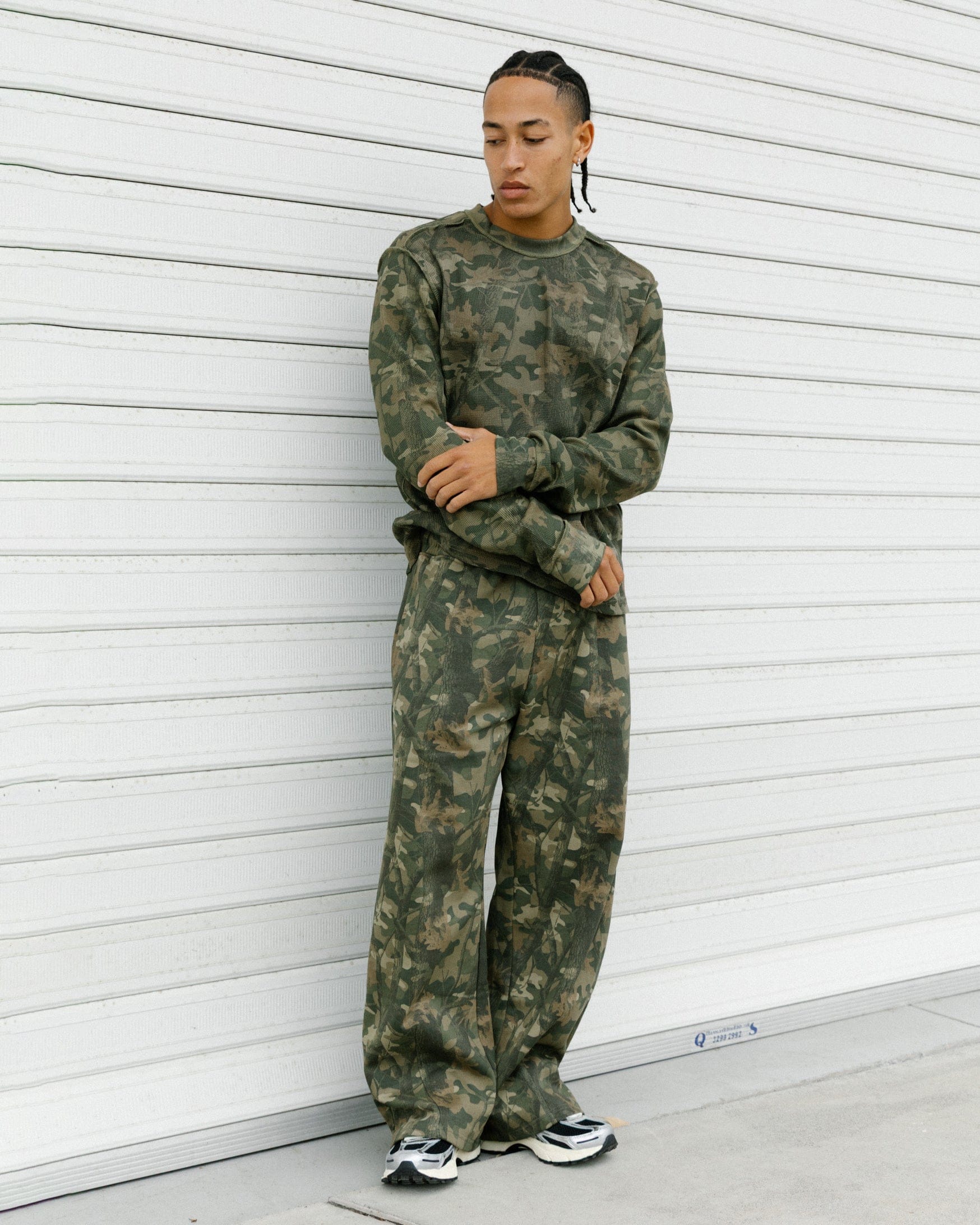American Thrift Long Sleeve Thermal T - Shirt Camo