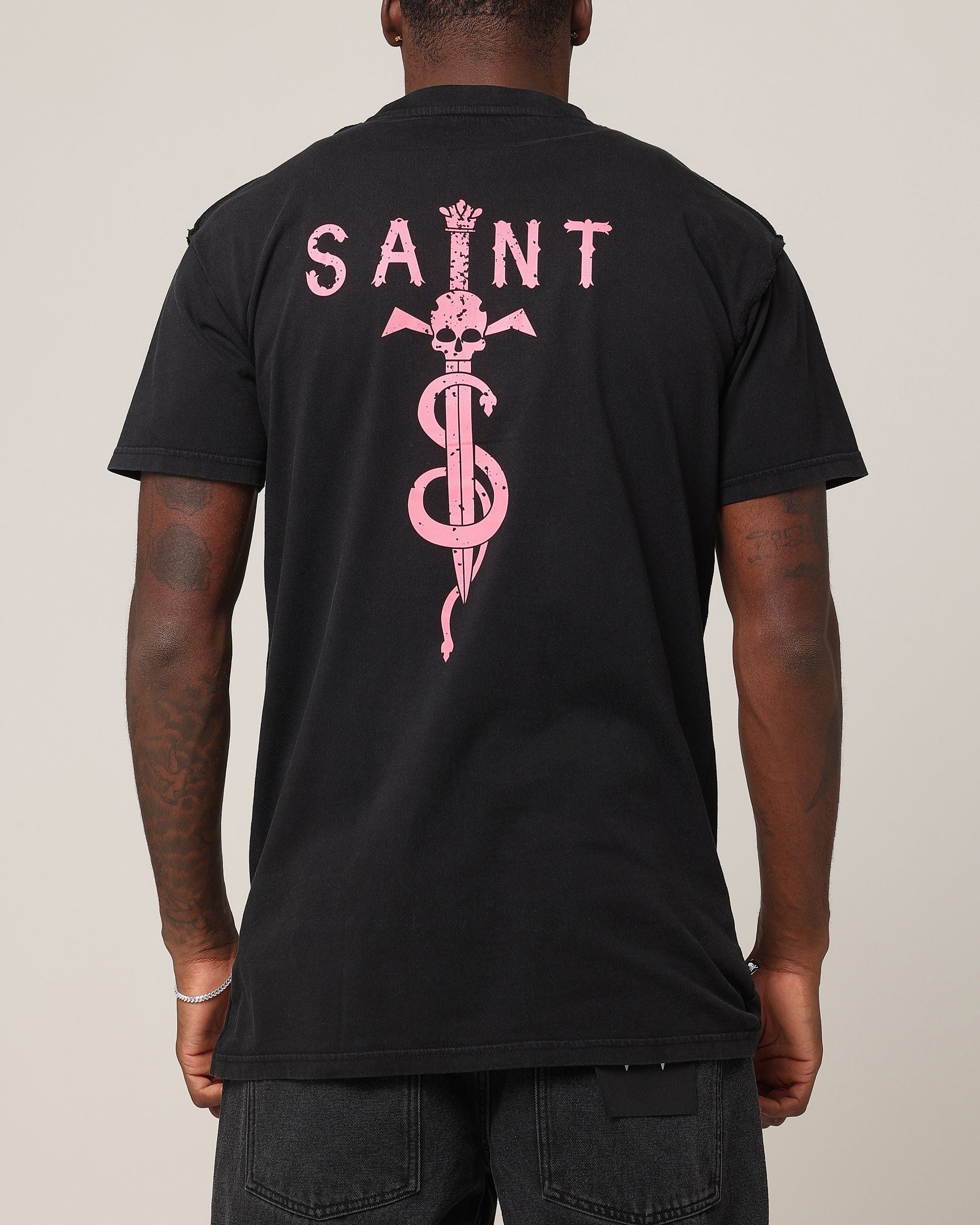 Saint Morta Daggers Lafayette T - Shirt Vintage Black/Pink