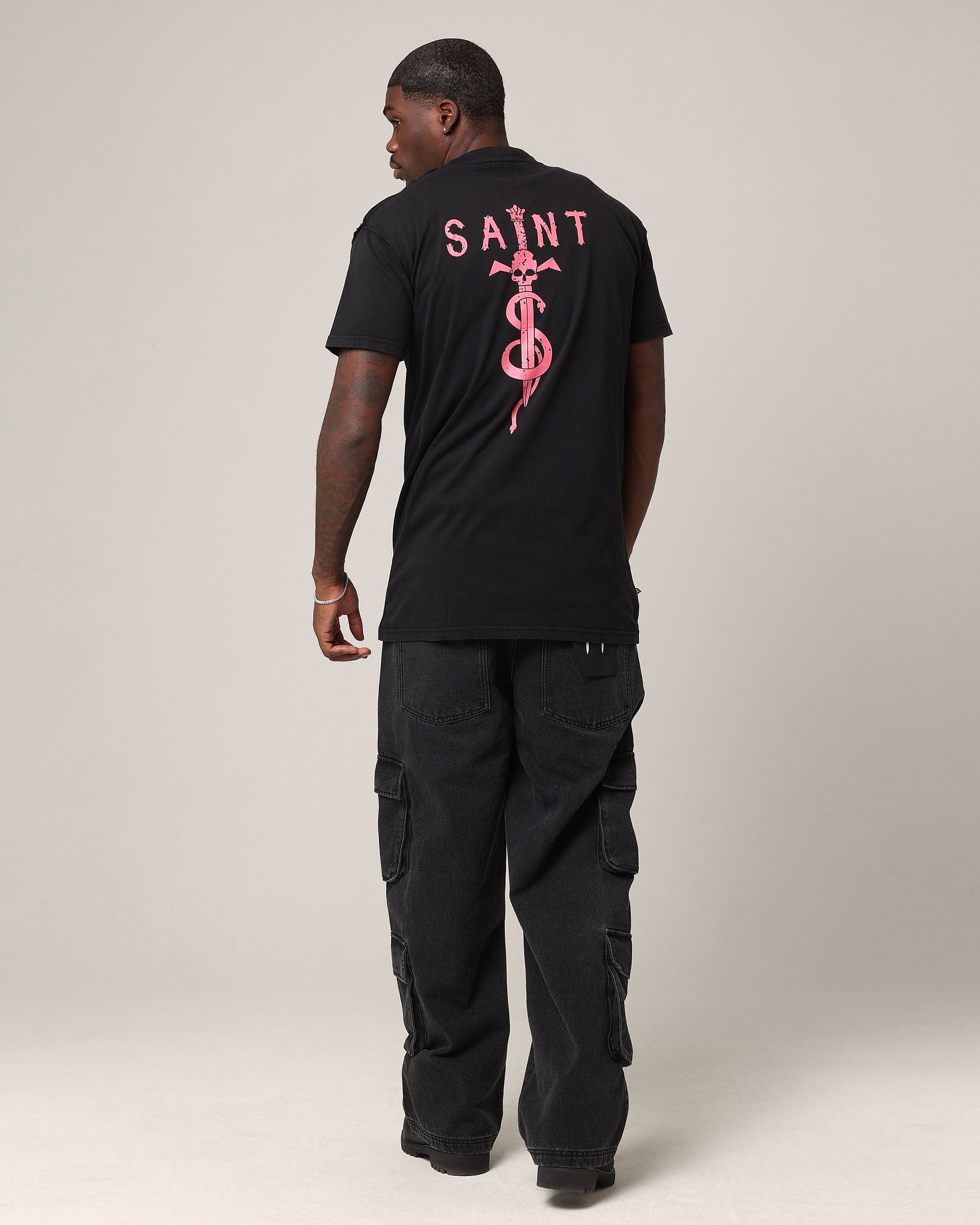 Saint Morta Daggers Lafayette T - Shirt Vintage Black/Pink