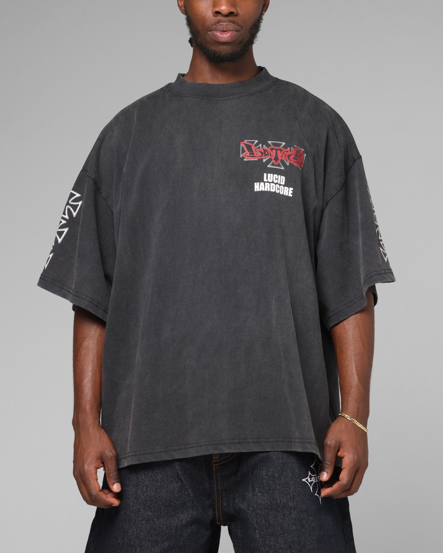 Loiter Hardcore Premium T - Shirt Washed Black