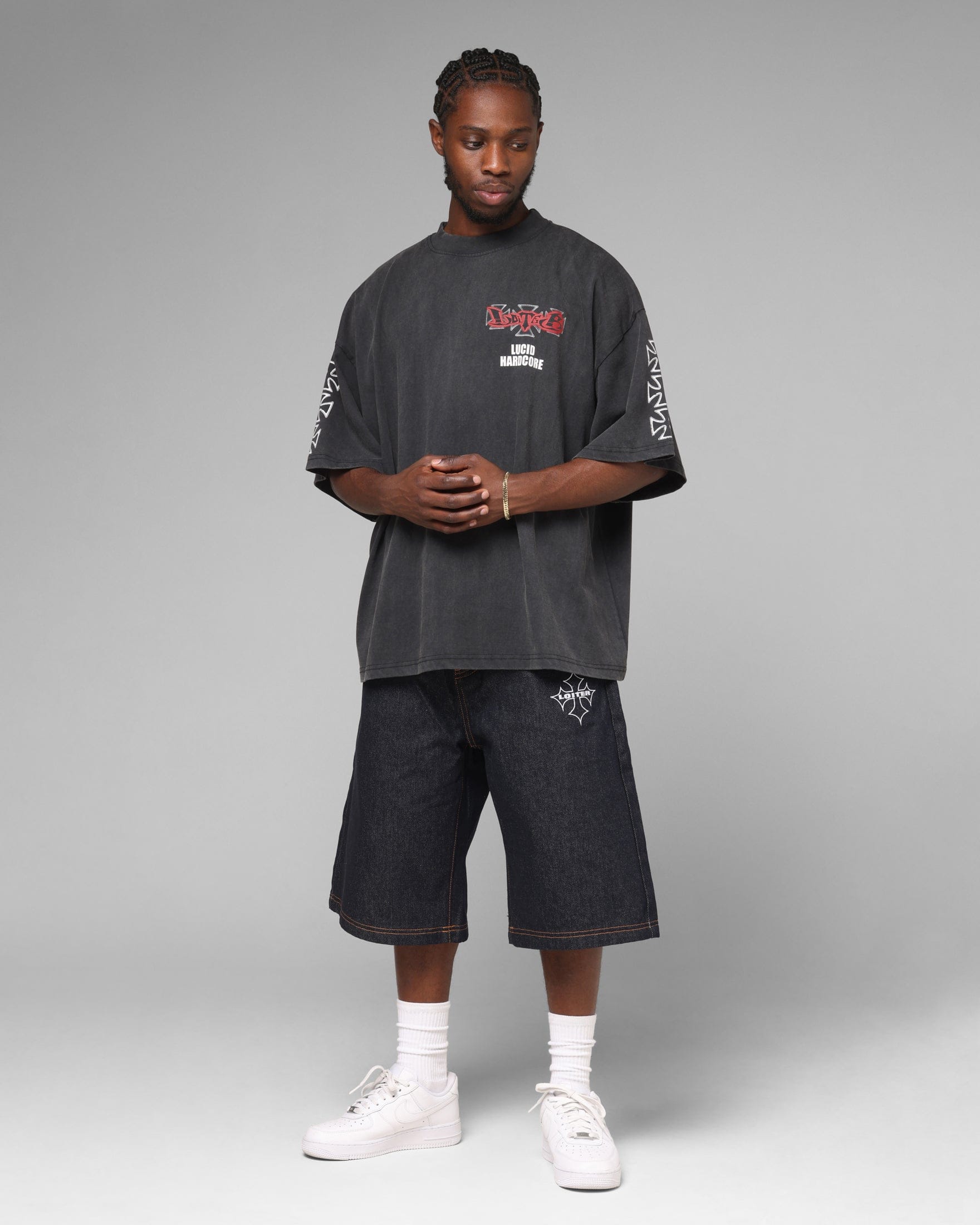 Loiter Hardcore Premium T - Shirt Washed Black