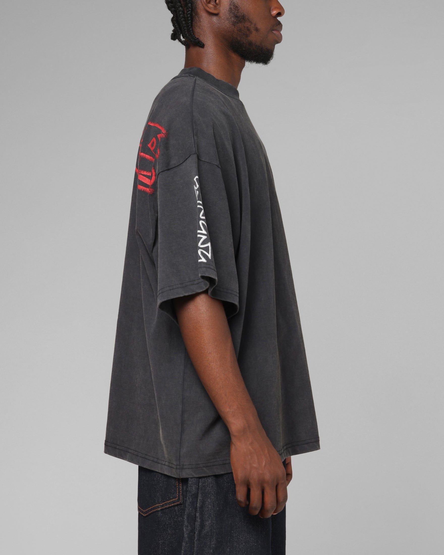 Loiter Hardcore Premium T - Shirt Washed Black