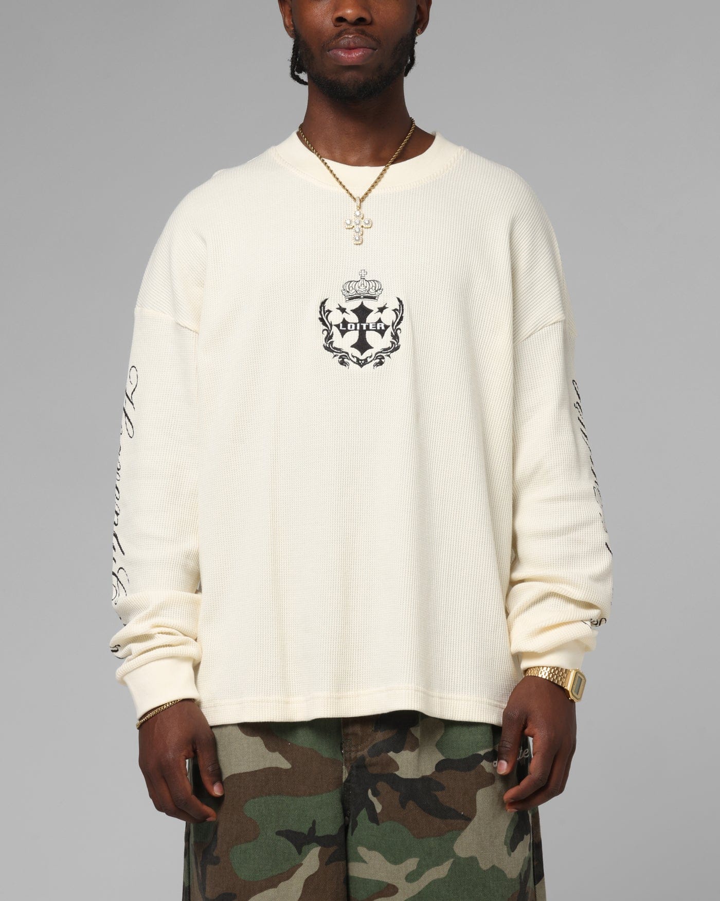 Loiter Purity Thermal Long Sleeve T - Shirt Off White