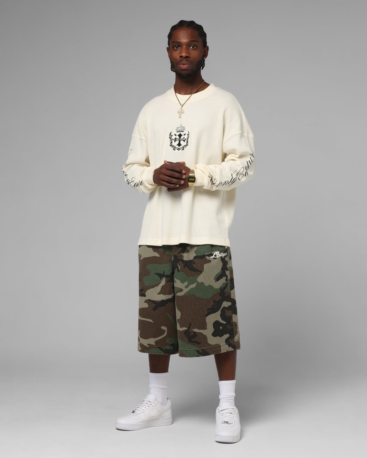Loiter Purity Thermal Long Sleeve T - Shirt Off White