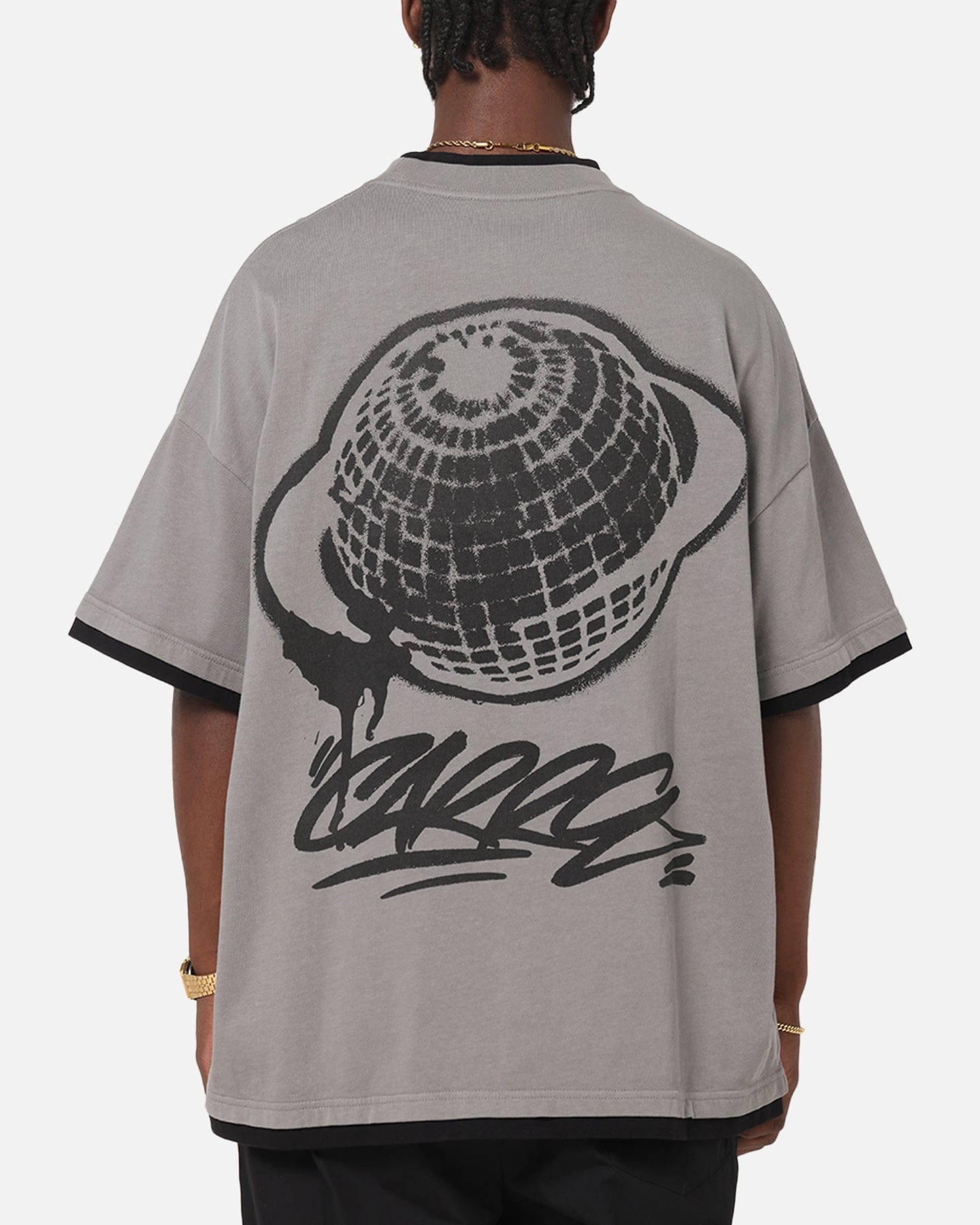 Carre Worldwide Layered T - Shirt Grey/Black