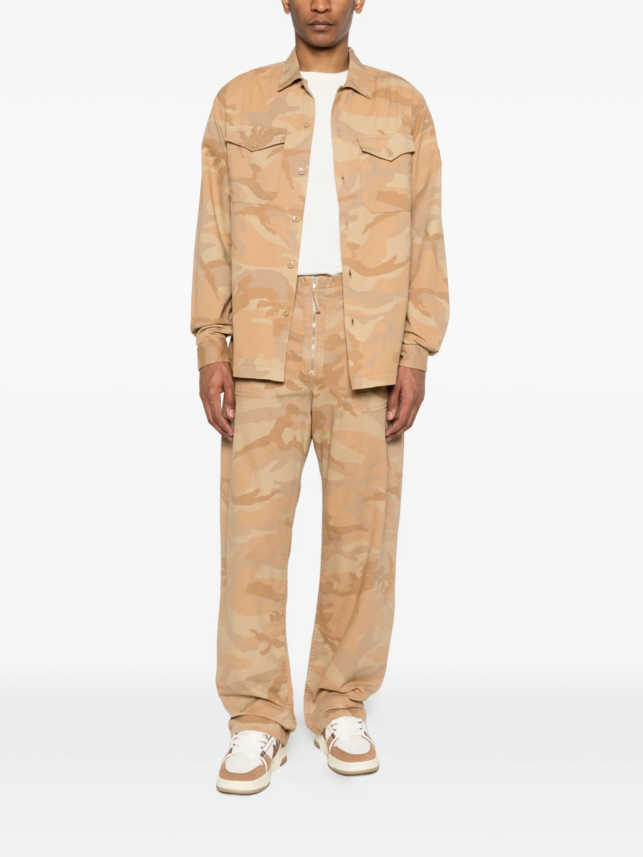 Aries camouflage straight trousers