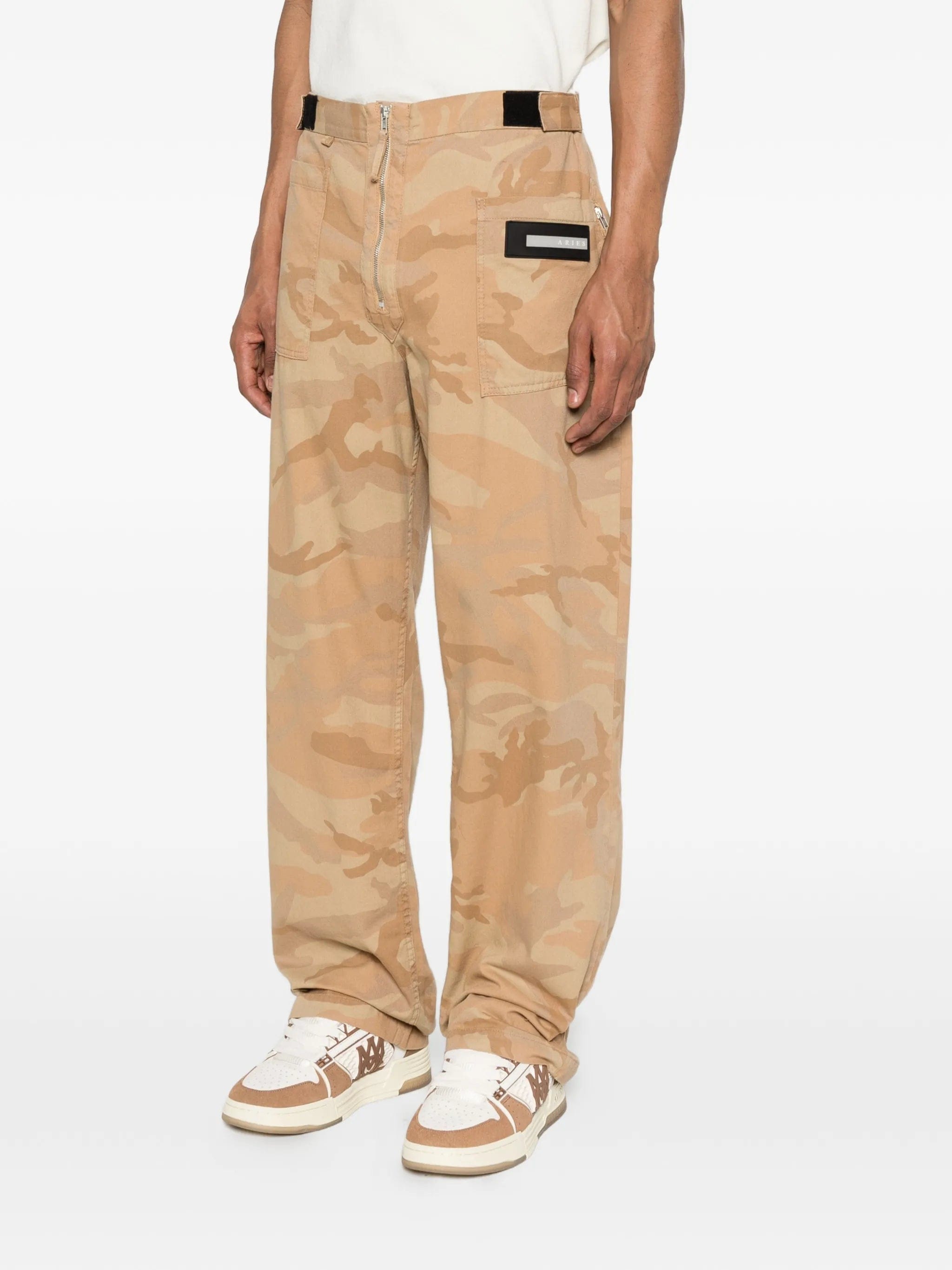 Aries camouflage straight trousers