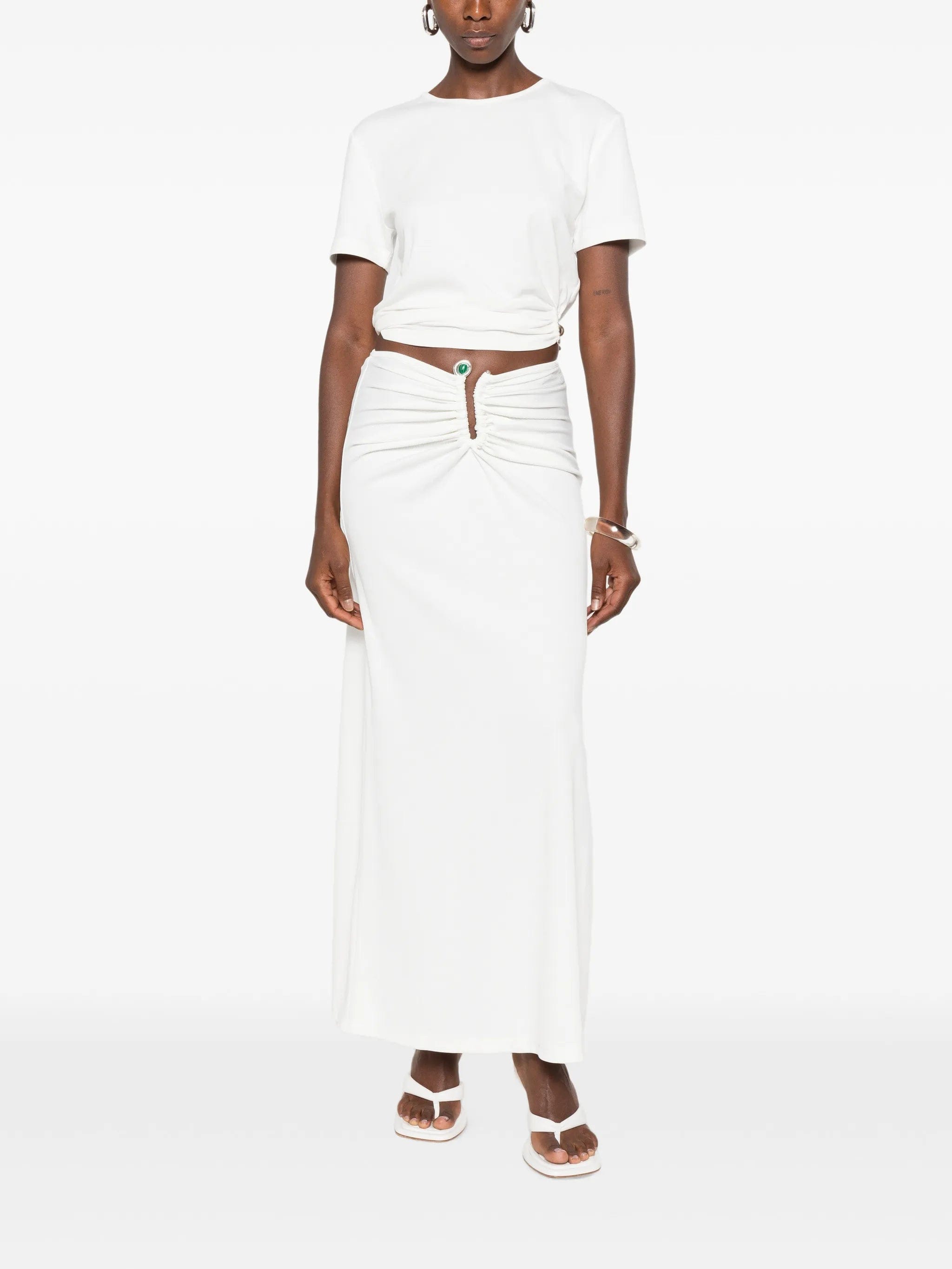 Christopher Esber Droplet crystal - embellished ruched maxi skirt