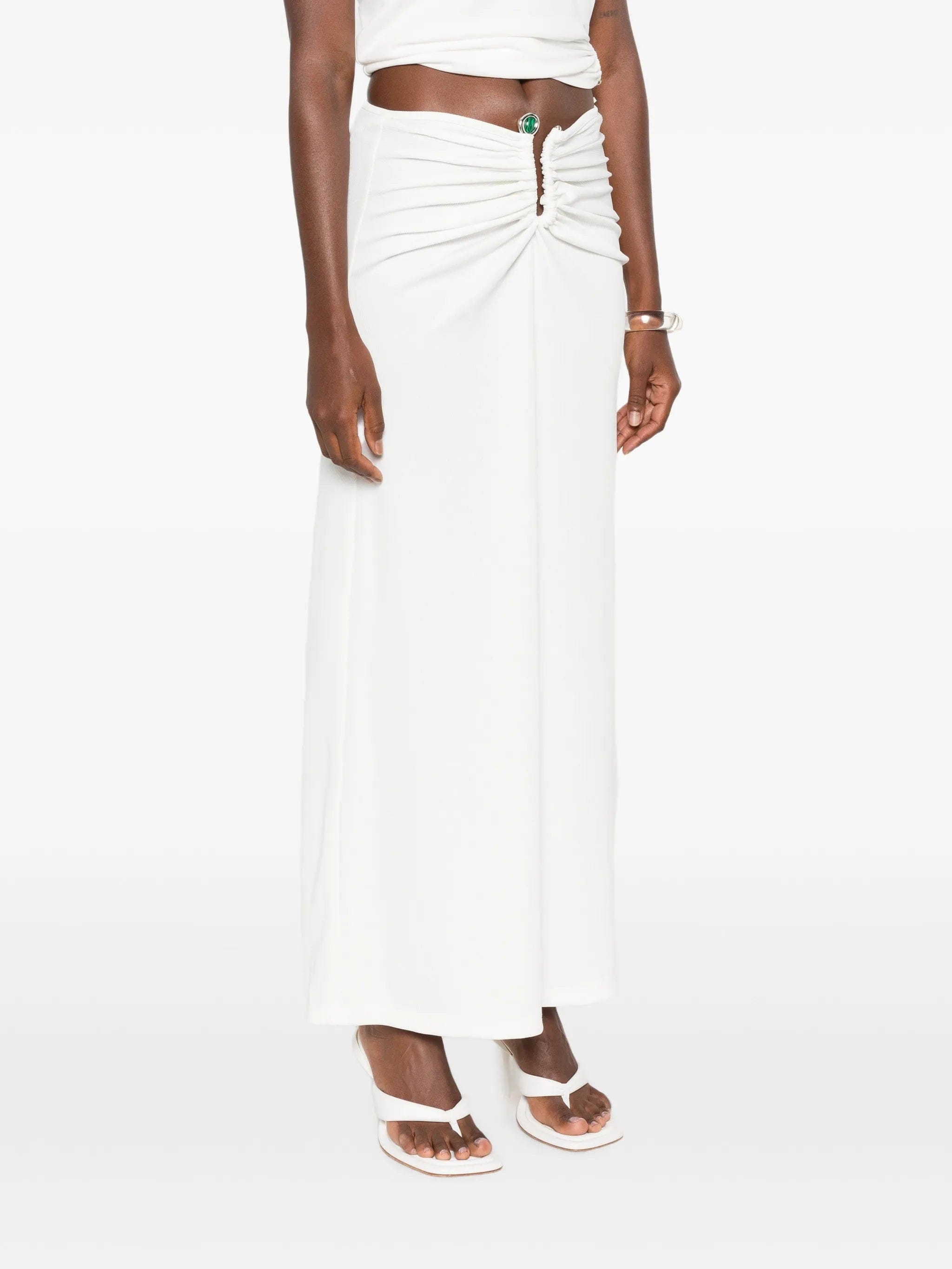 Christopher Esber Droplet crystal - embellished ruched maxi skirt