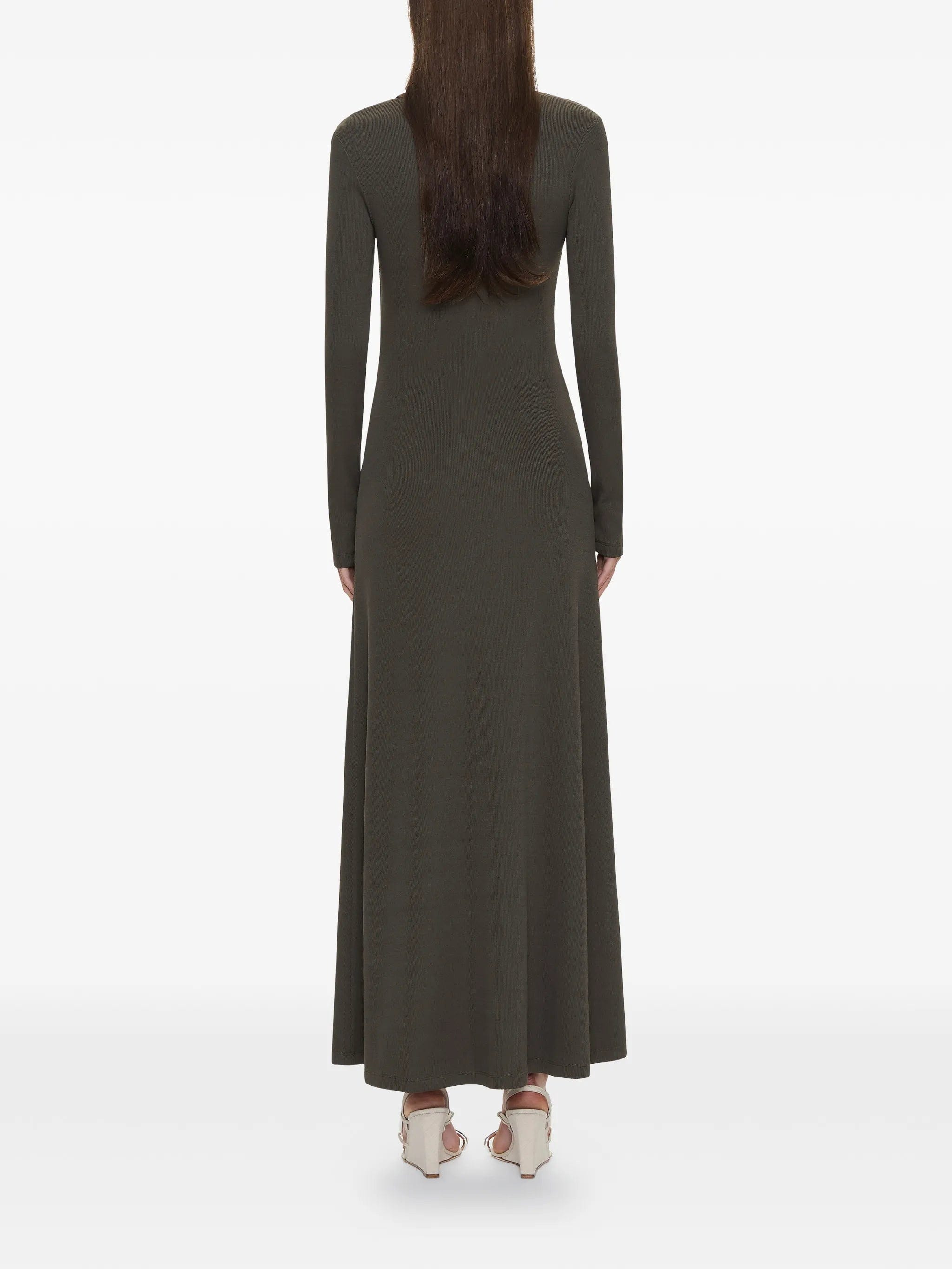Christopher Esber crystal loophole long - sleeve midi dress