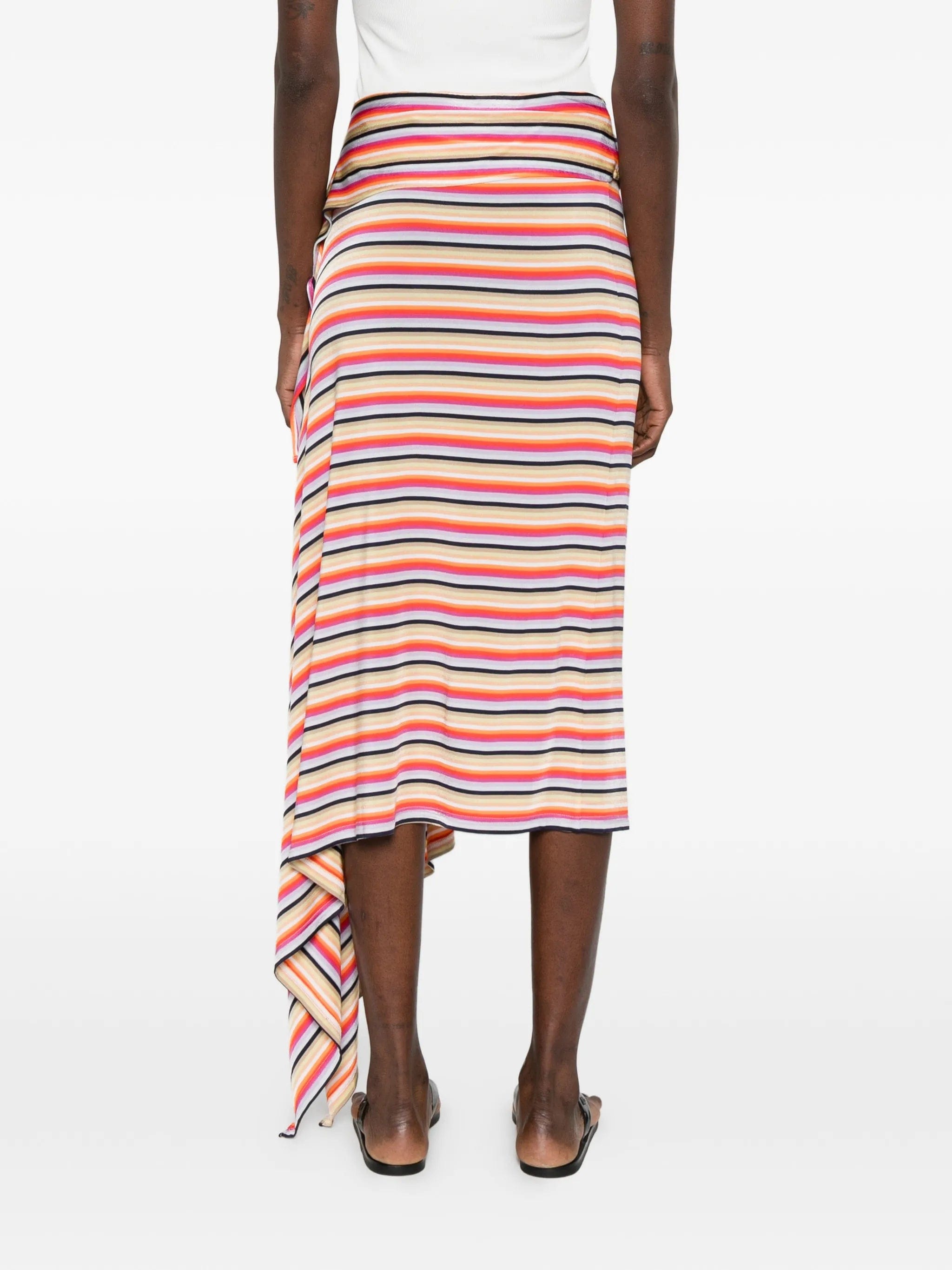 Christopher Esber Calypso striped astmmetric skirt