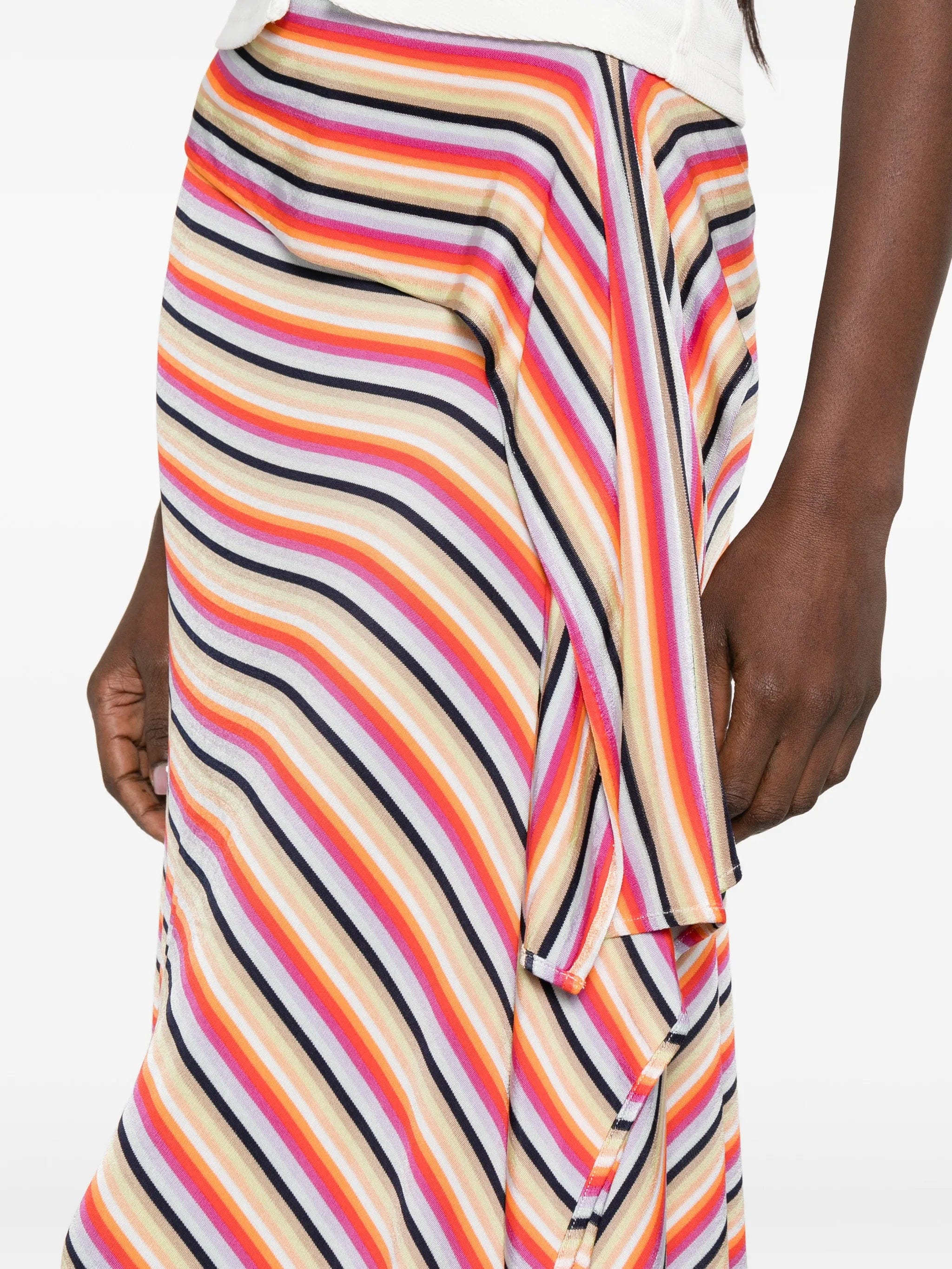 Christopher Esber Calypso striped astmmetric skirt