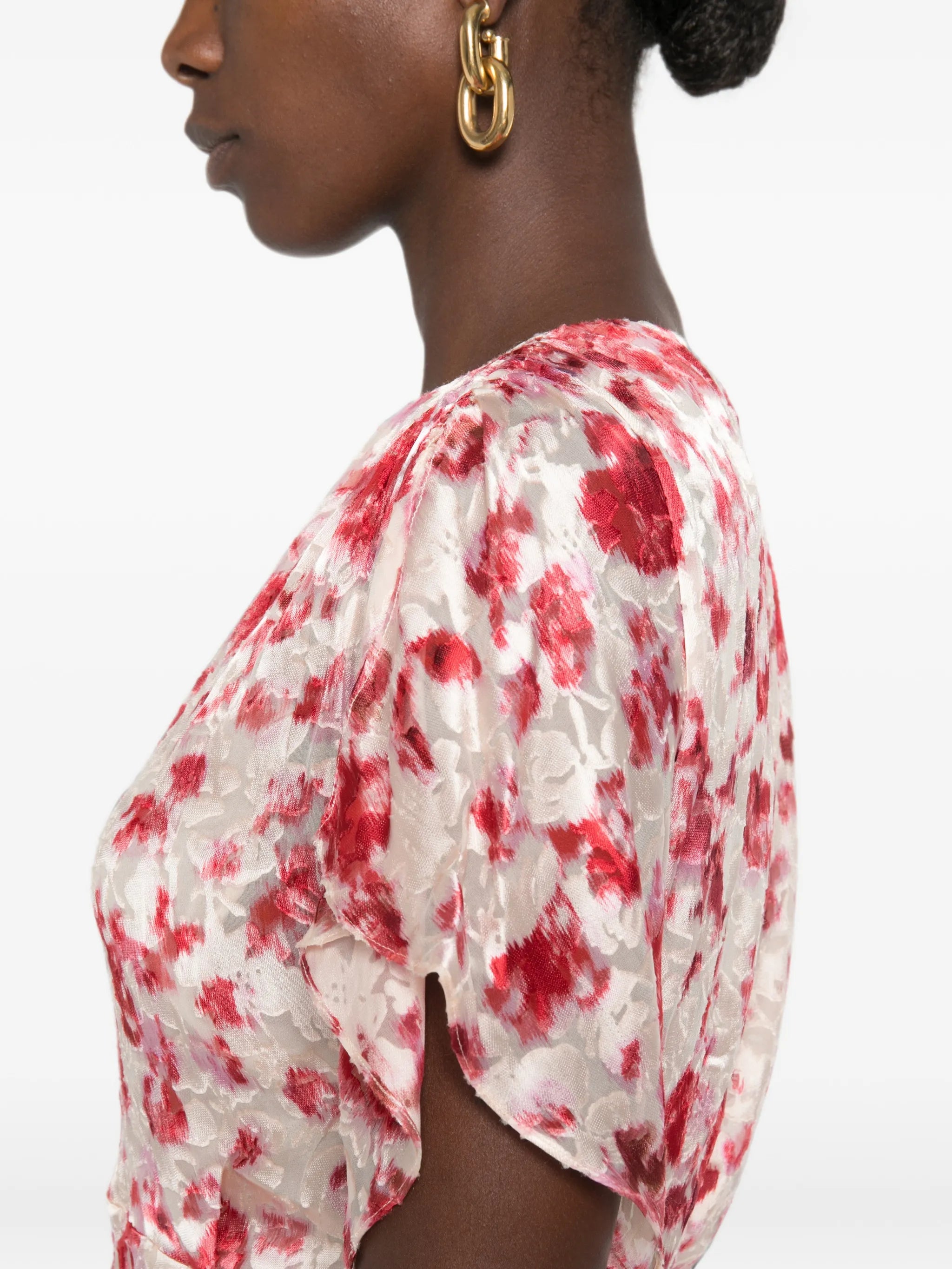 Isabel Marant Herva floral - print ruched asymmetric midi dress