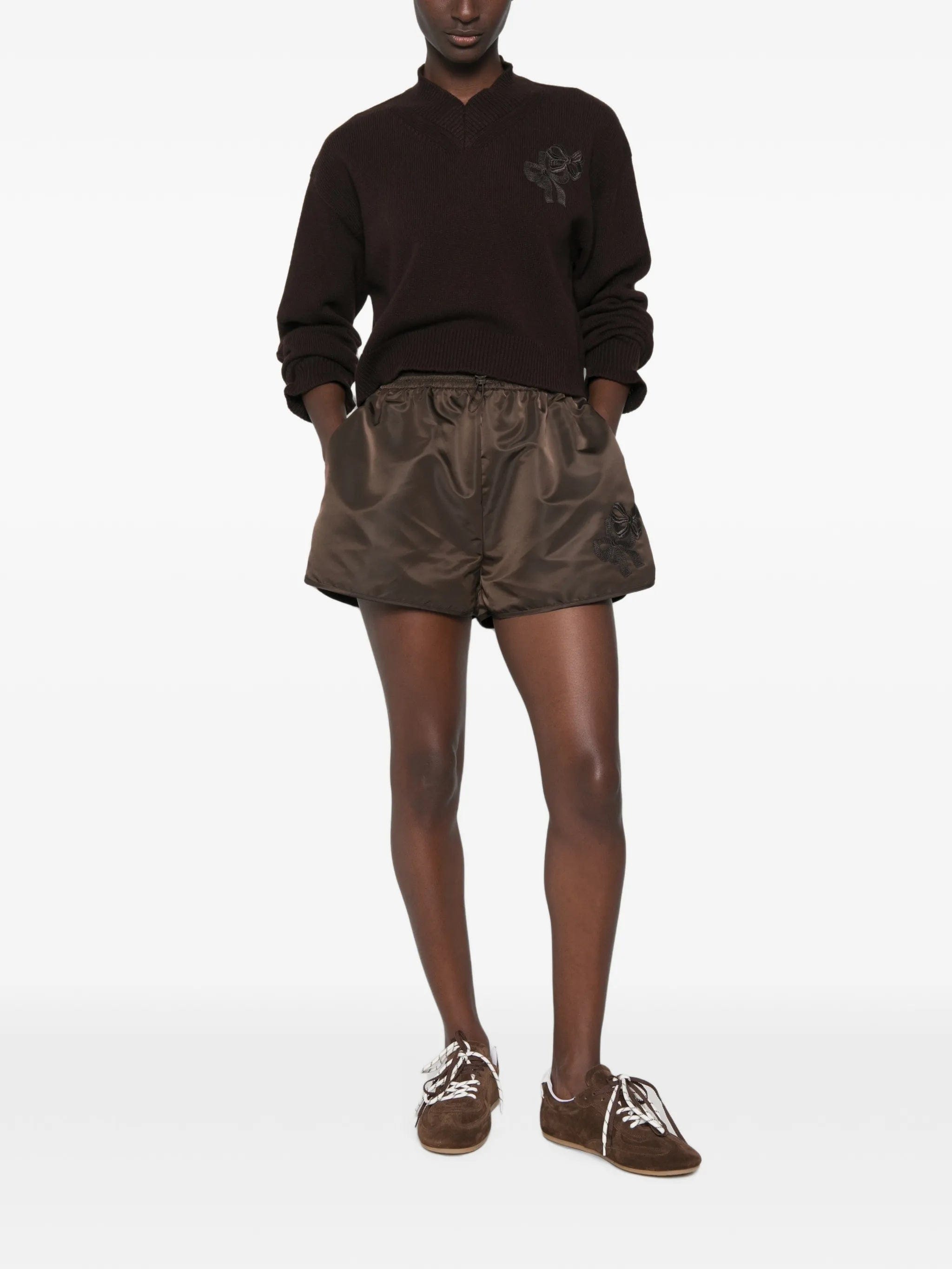 Cecilie Bahnsen Colette bow - embroidered shorts
