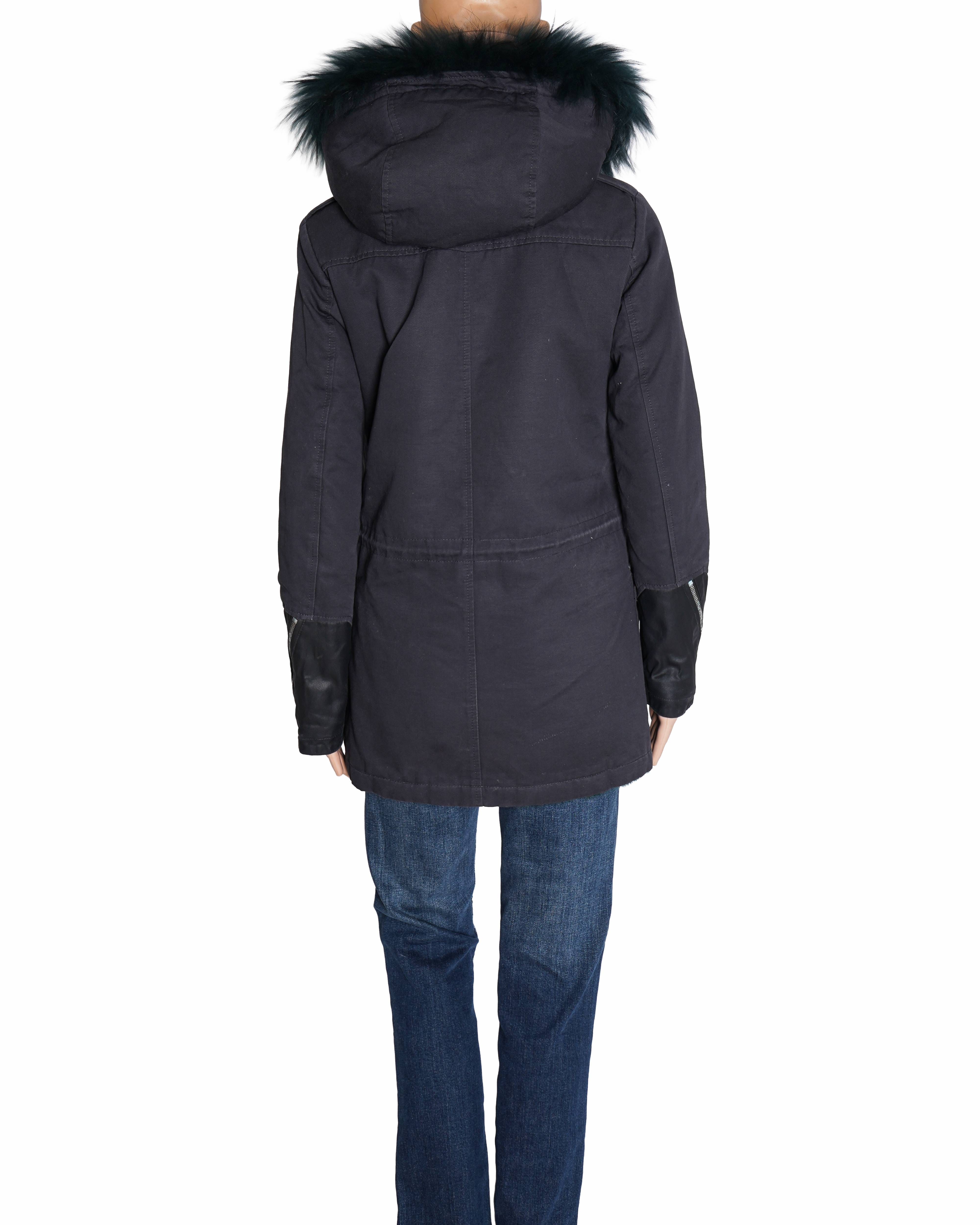 Maje Fur - Trim Hooded Parka Jacket