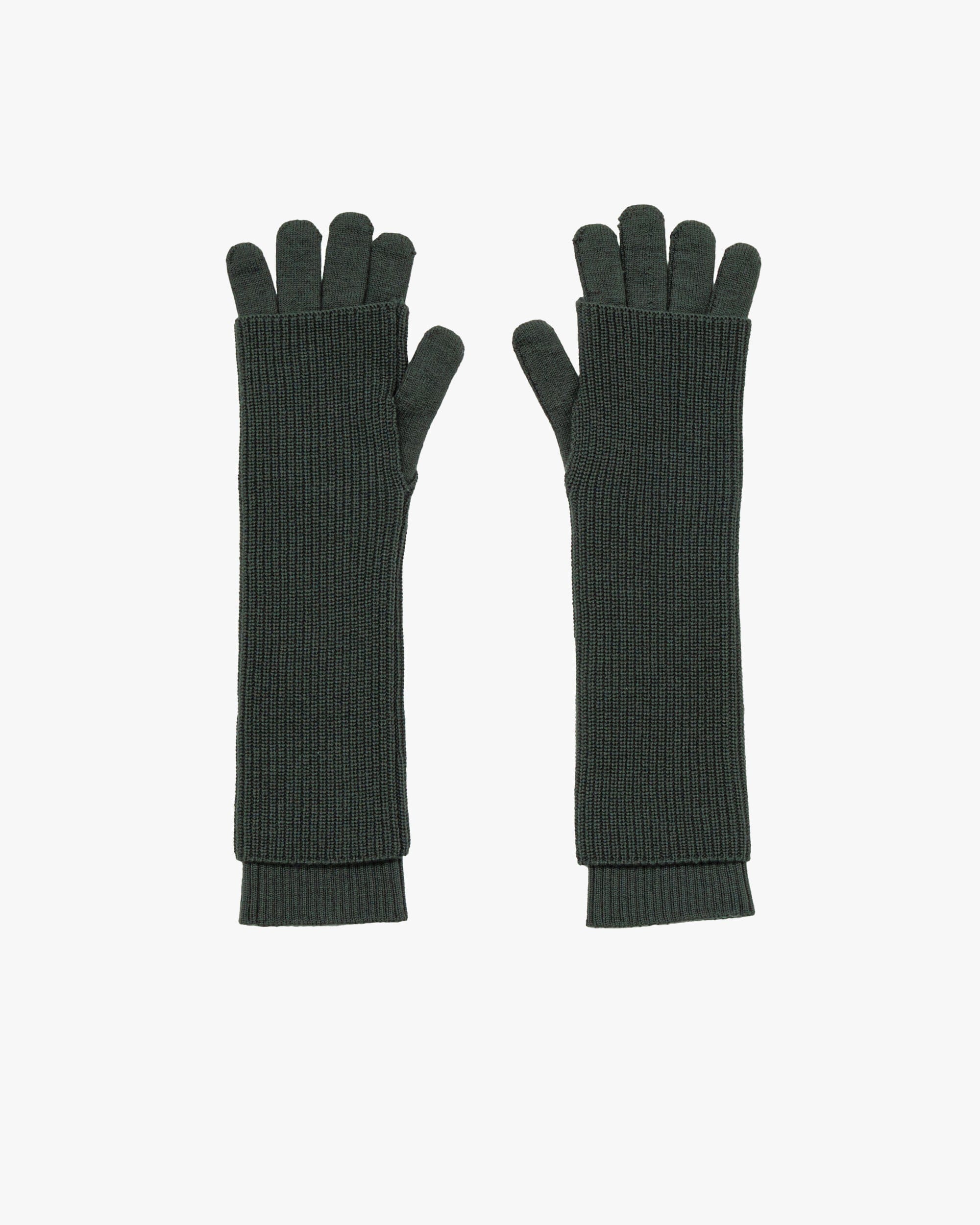Fine - SALE - Mercerized Fine Wool Knit Layered Gloves