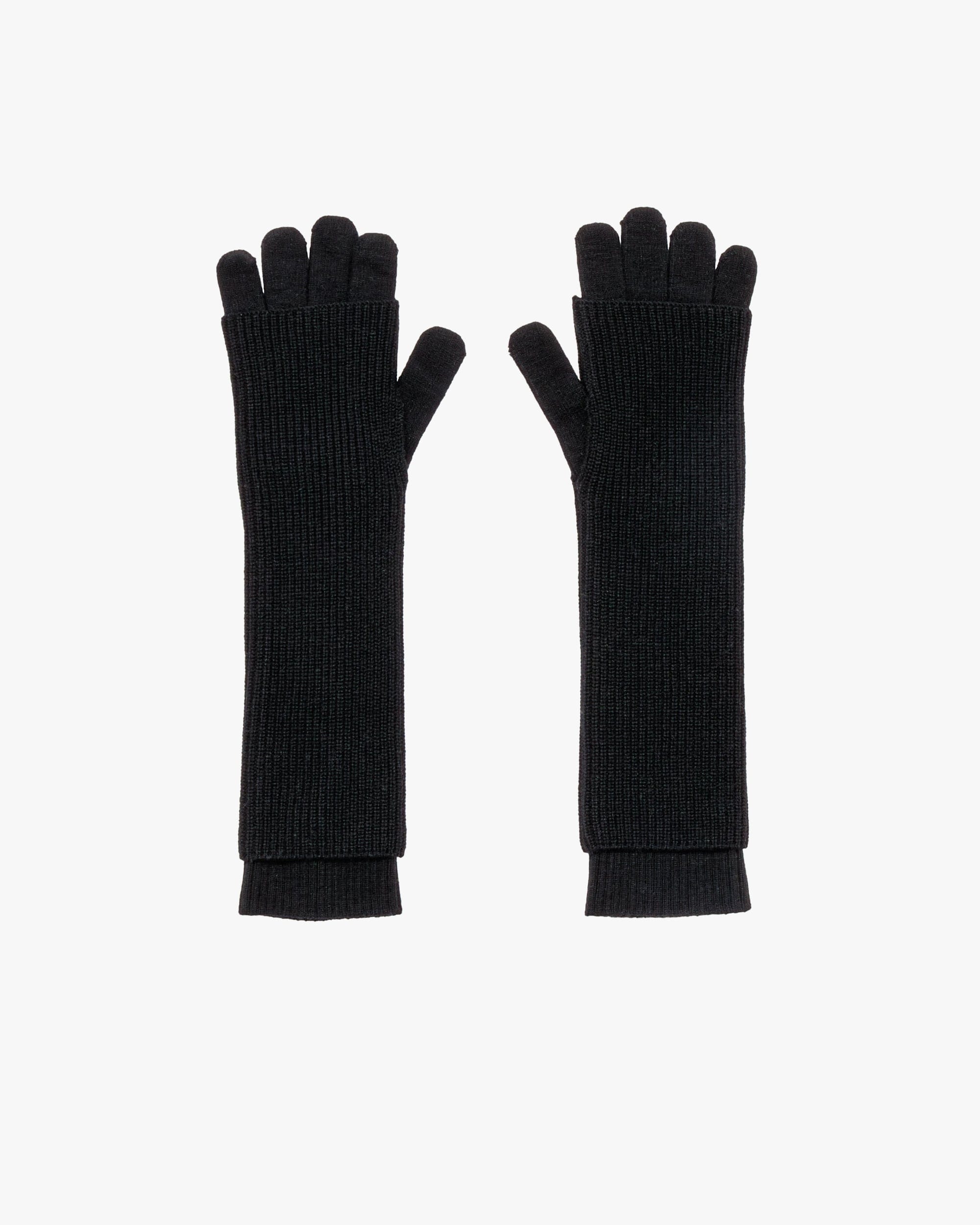 Fine - SALE - Mercerized Fine Wool Knit Layered Gloves