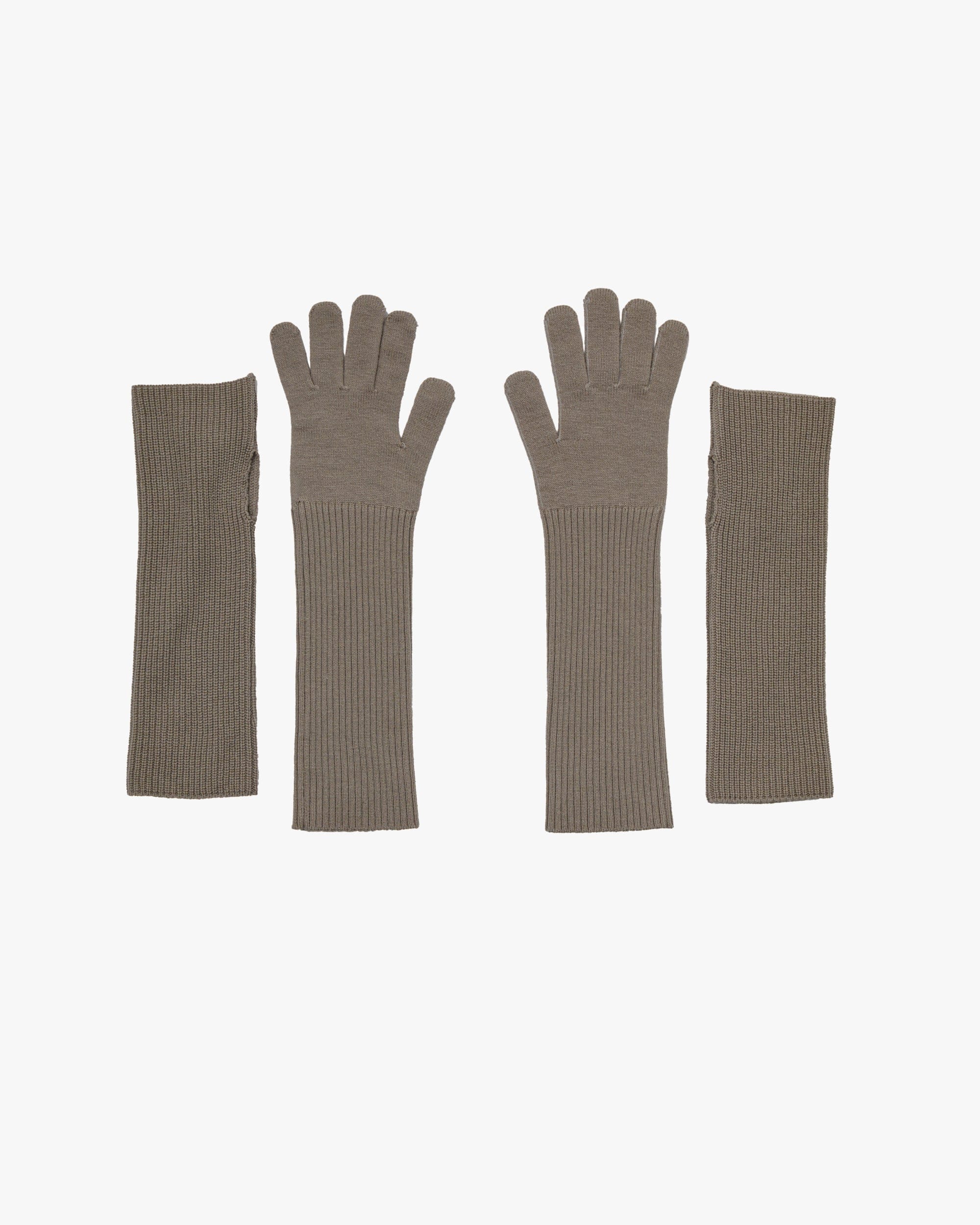 Fine - SALE - Mercerized Fine Wool Knit Layered Gloves