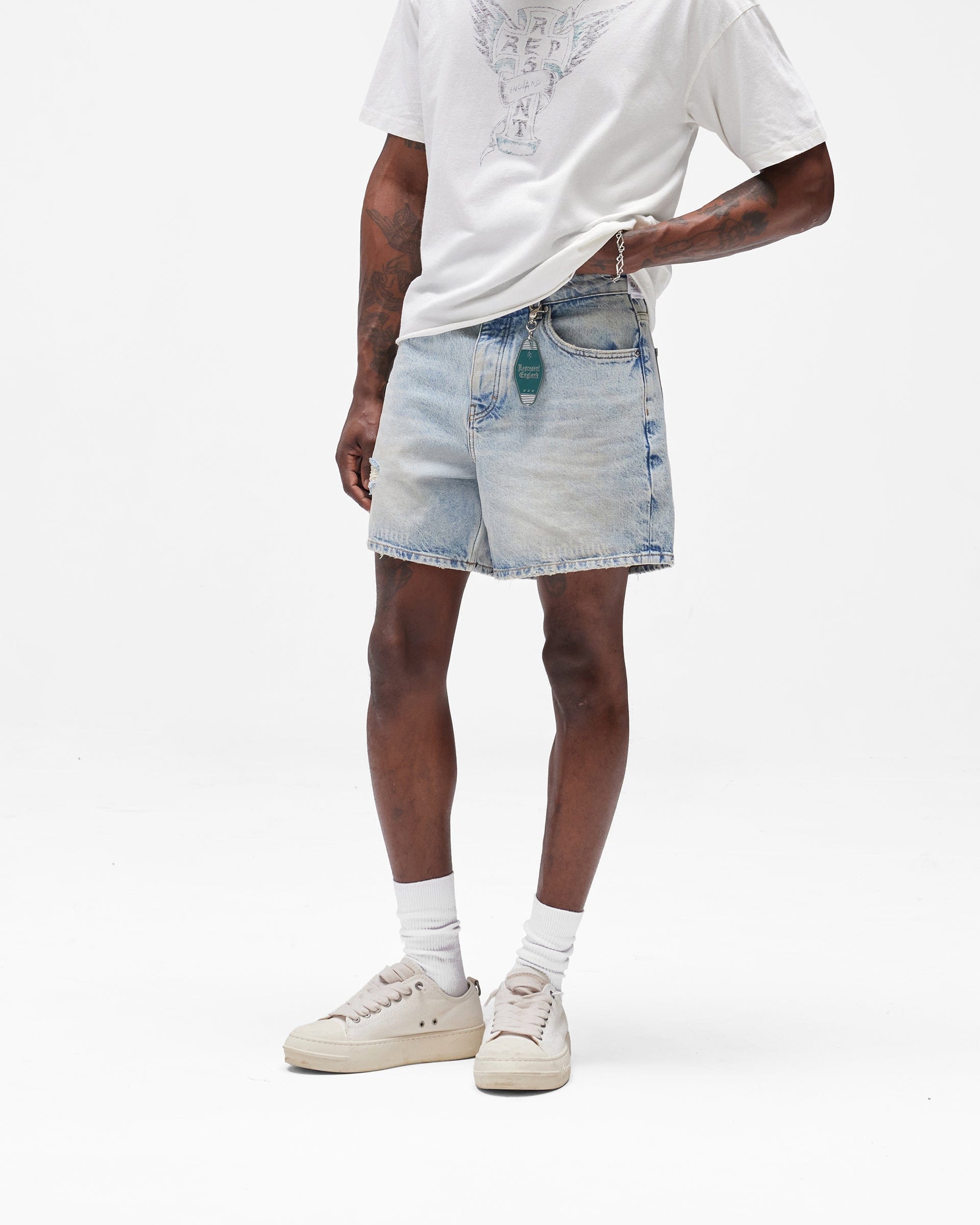 SC26 Busy Doing Nothing Denim Short - Dusty Blue