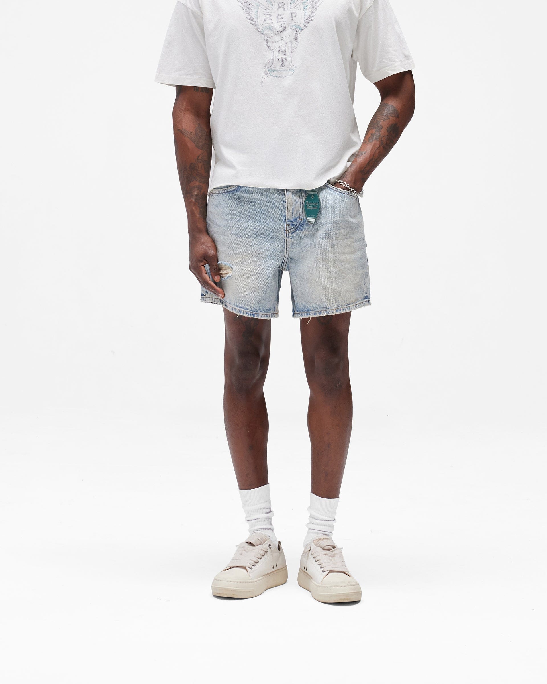SC26 Busy Doing Nothing Denim Short - Dusty Blue