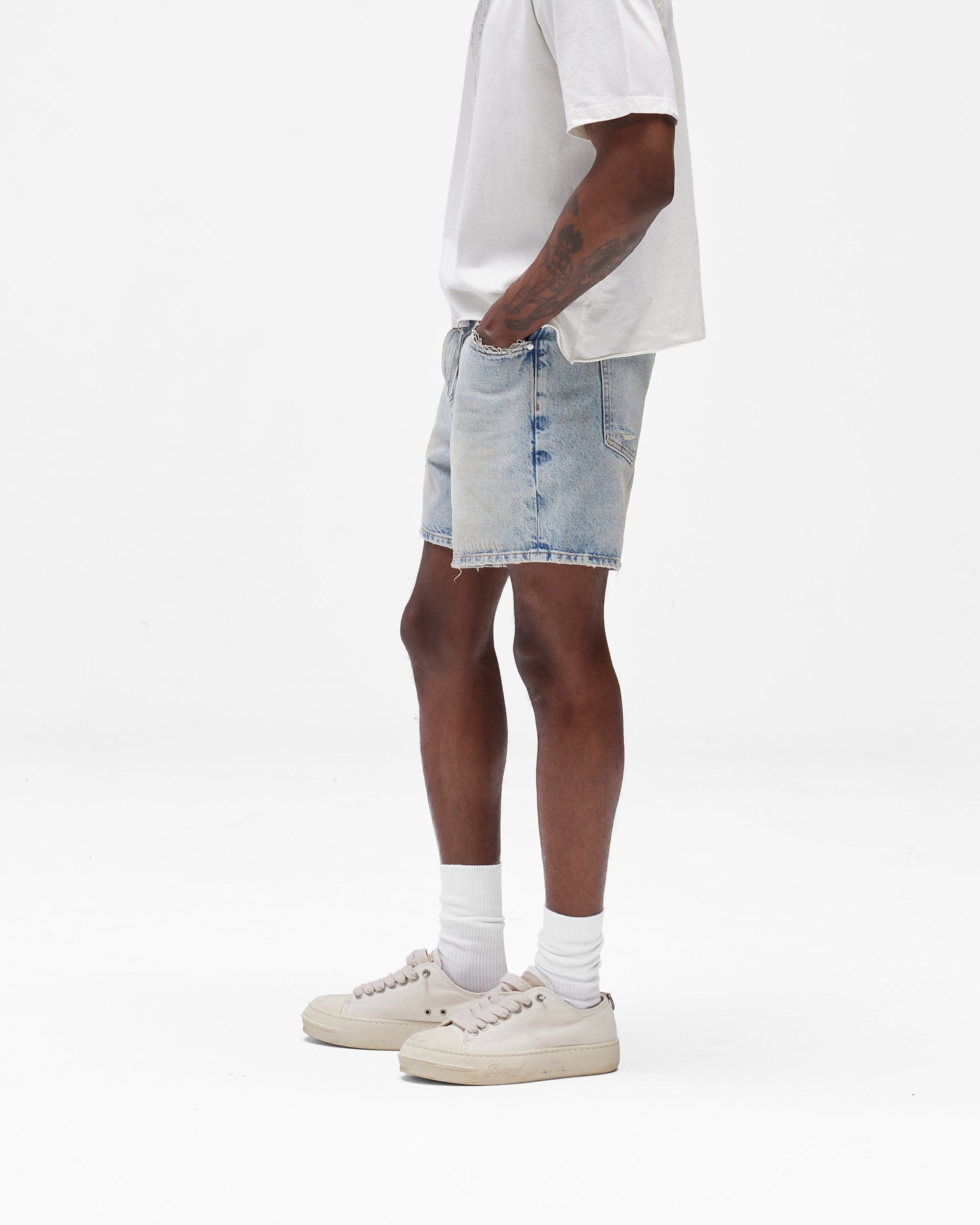 SC26 Busy Doing Nothing Denim Short - Dusty Blue