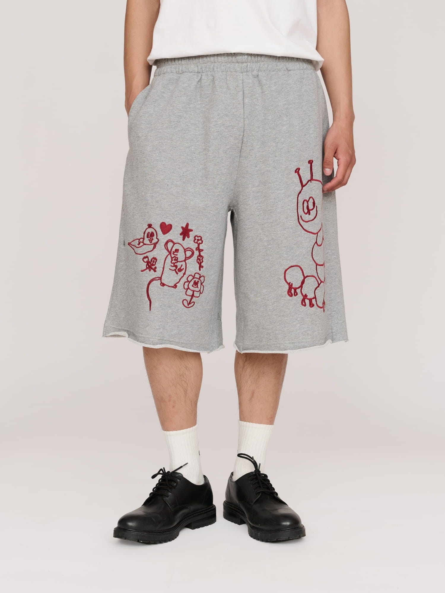 Friends Creepy Friends Grey Marl Shorts