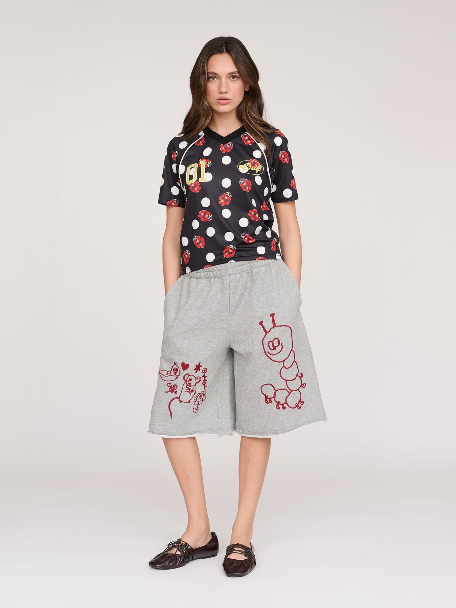 Friends Creepy Friends Grey Marl Shorts