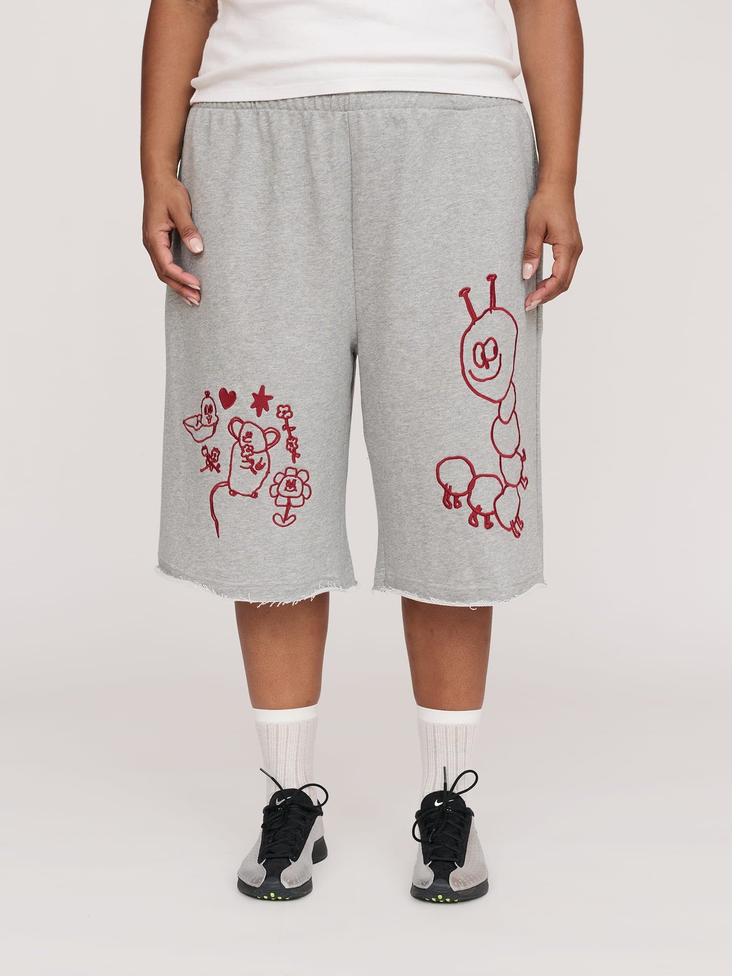 Friends Creepy Friends Grey Marl Shorts