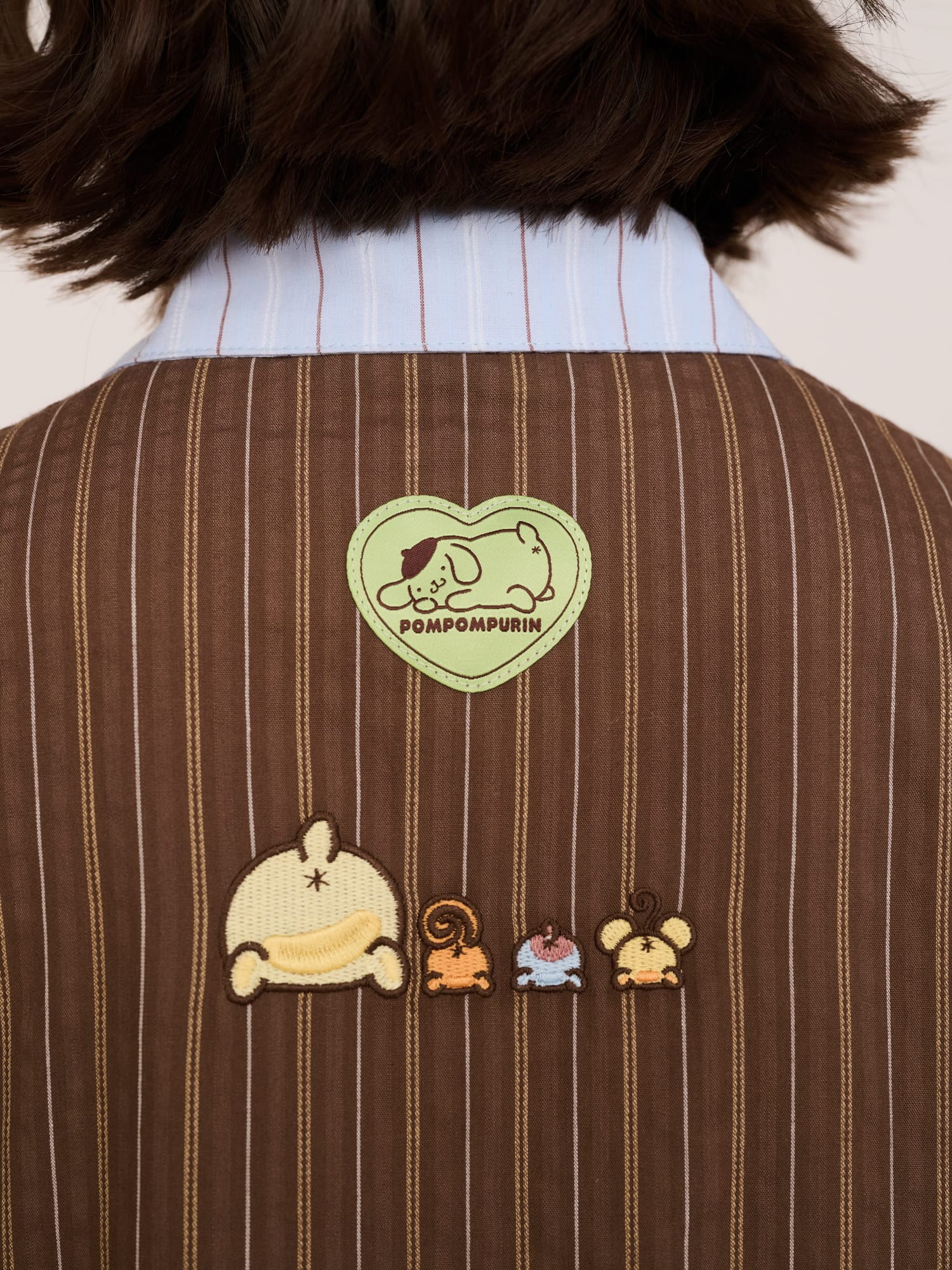 Lazy Oaf Pompompurin Mixed Stripe Shirt Dress