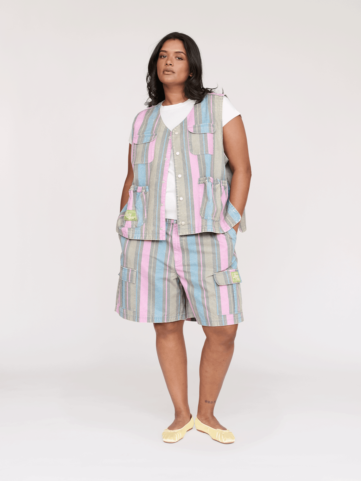 Lazy Oaf Camp Out Stripe Gilet