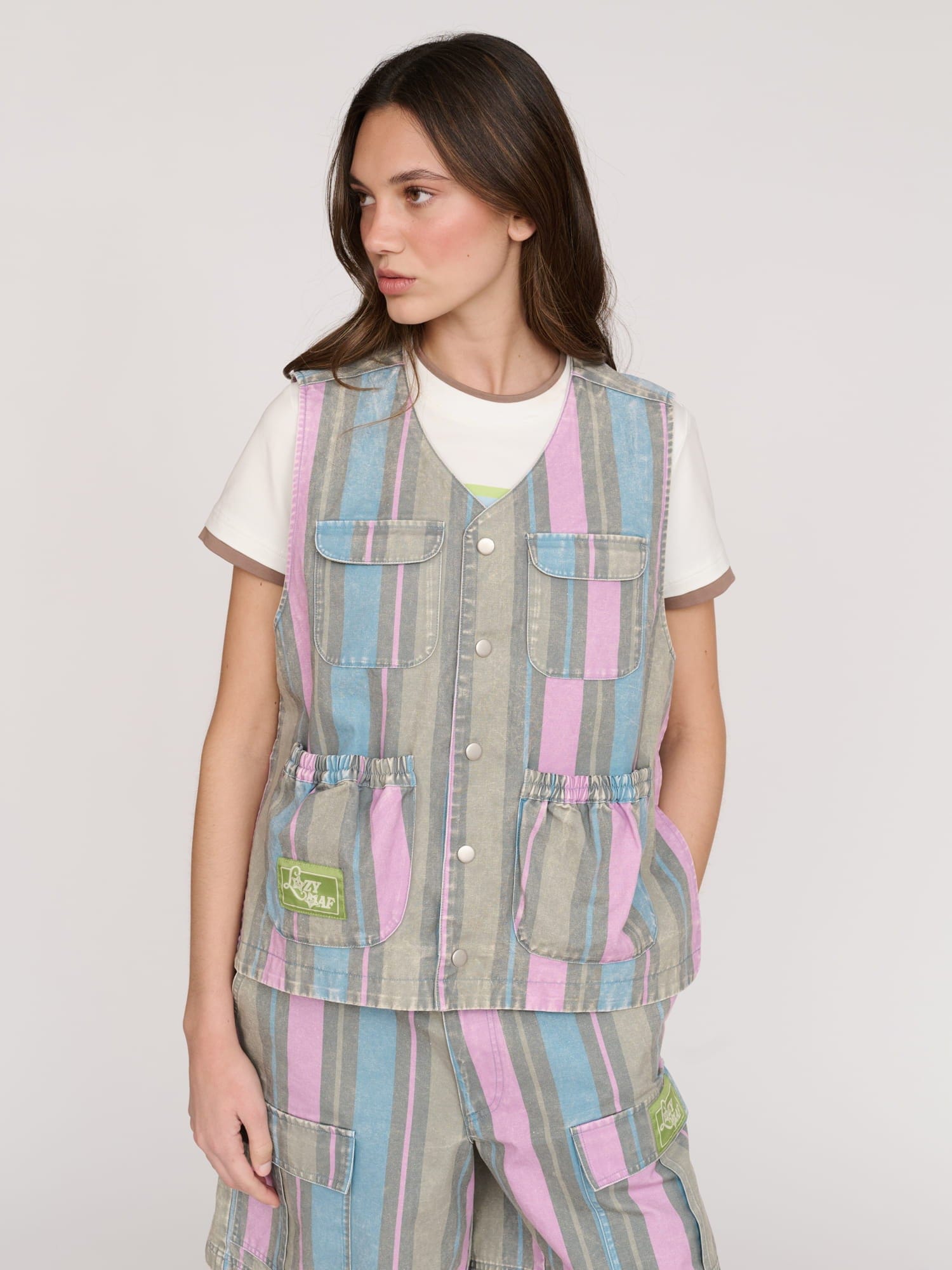 Lazy Oaf Camp Out Stripe Gilet