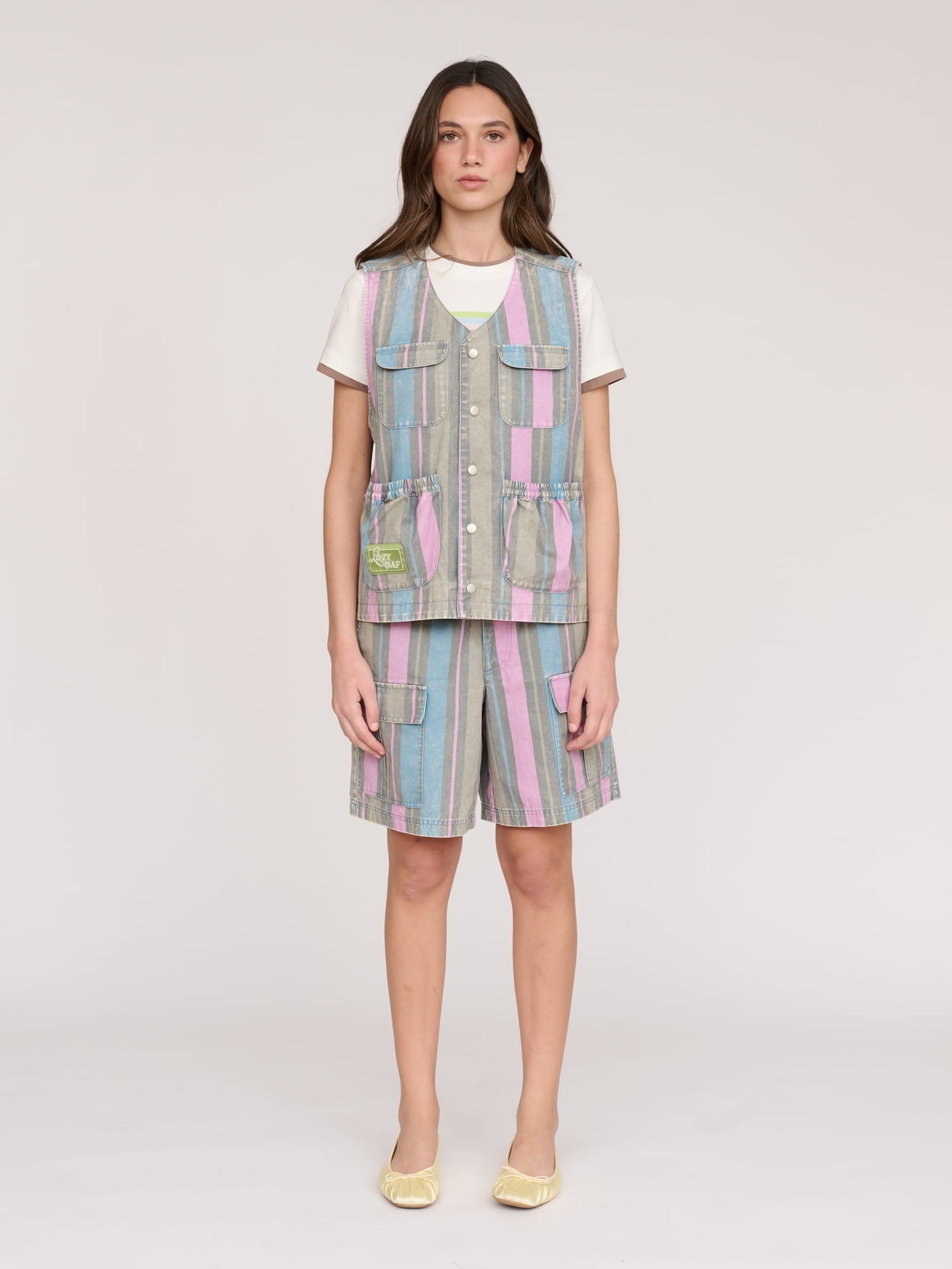 Lazy Oaf Camp Out Stripe Gilet
