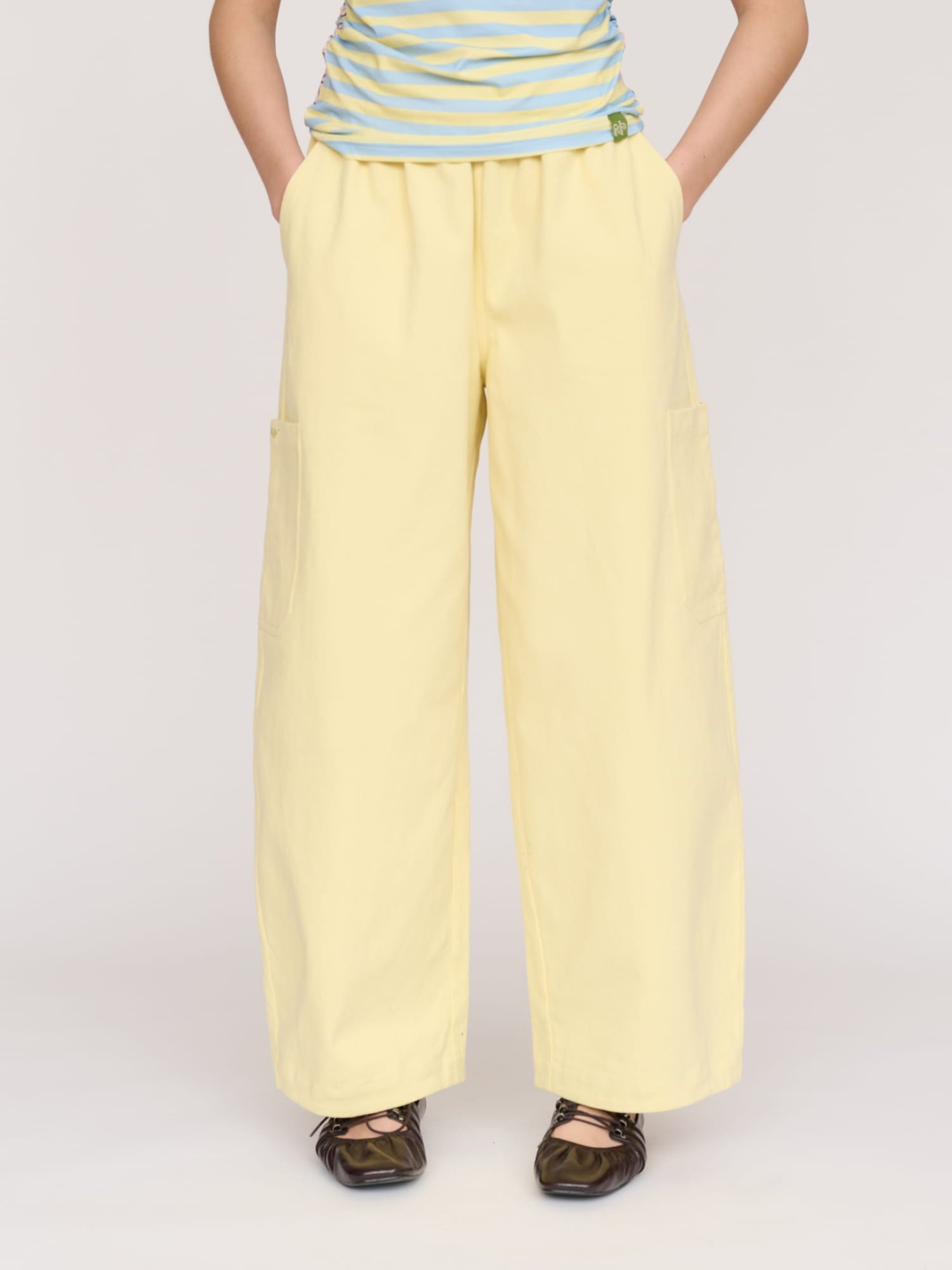 Butter Bev Butter Yellow Barrel Trousers