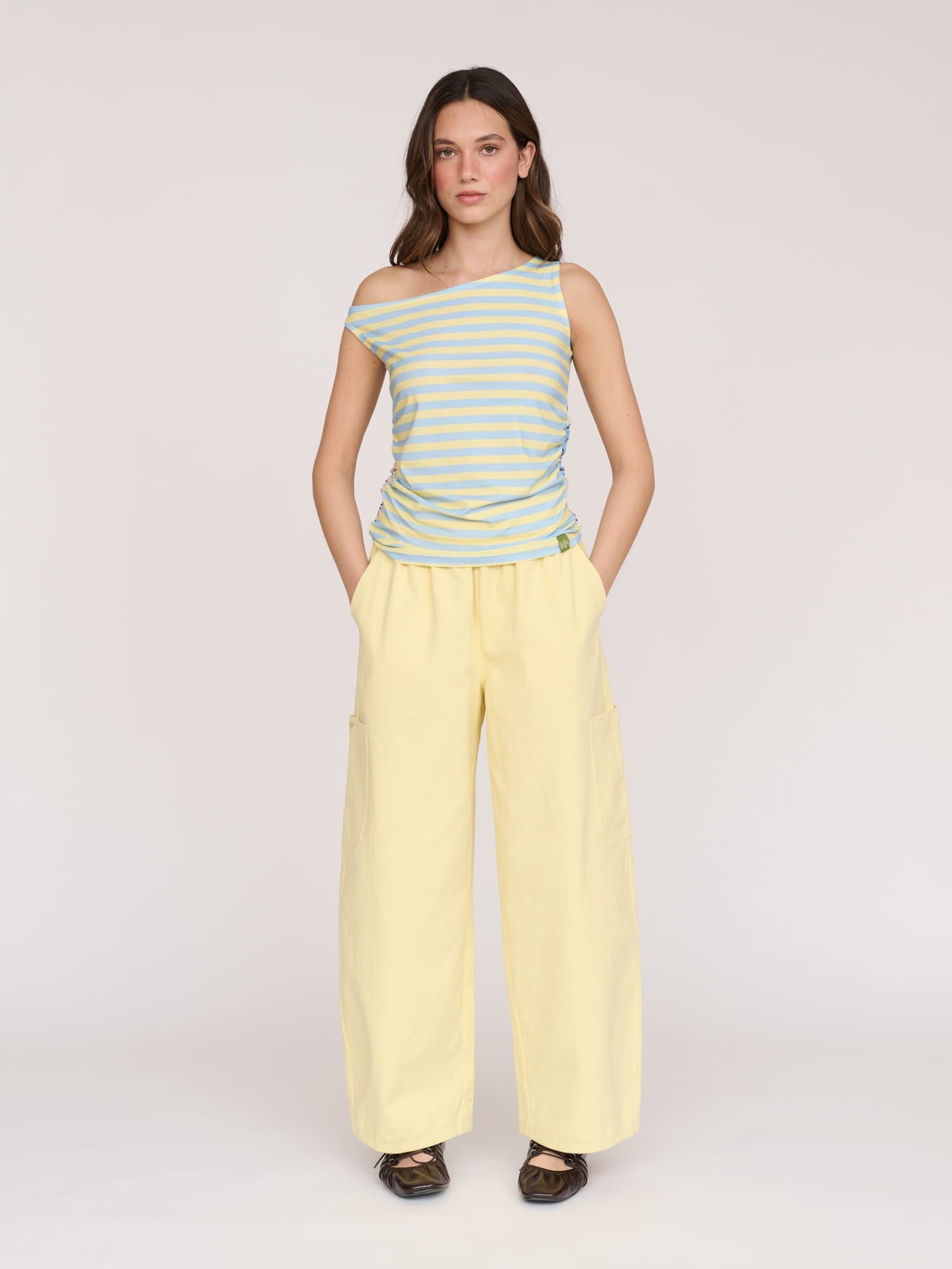 Butter Bev Butter Yellow Barrel Trousers