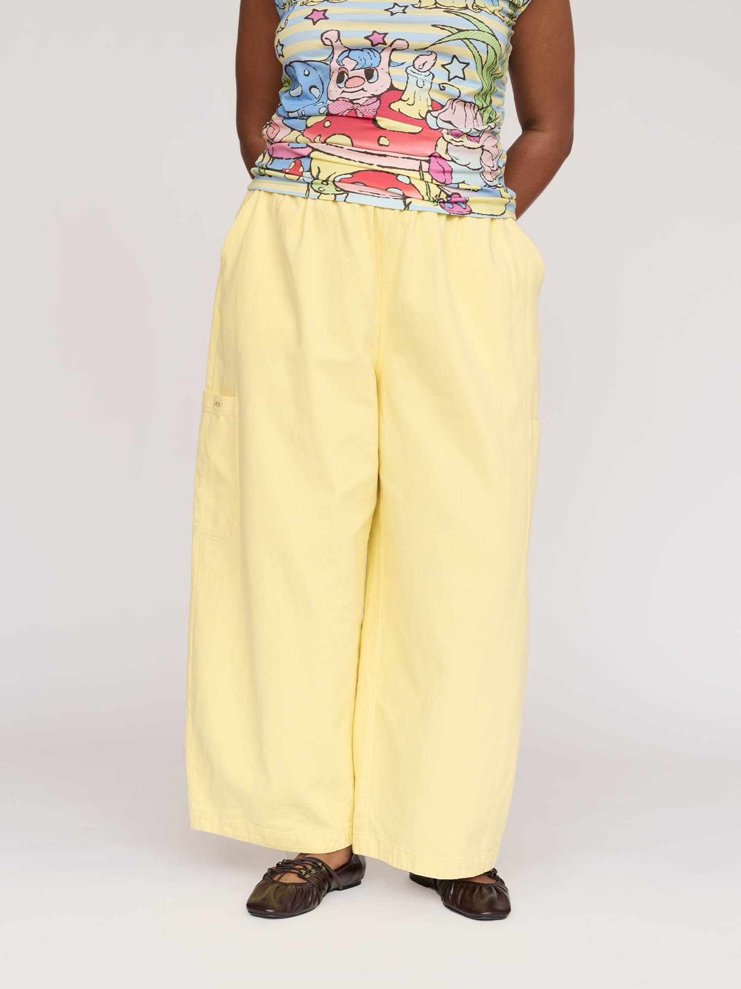 Butter Bev Butter Yellow Barrel Trousers