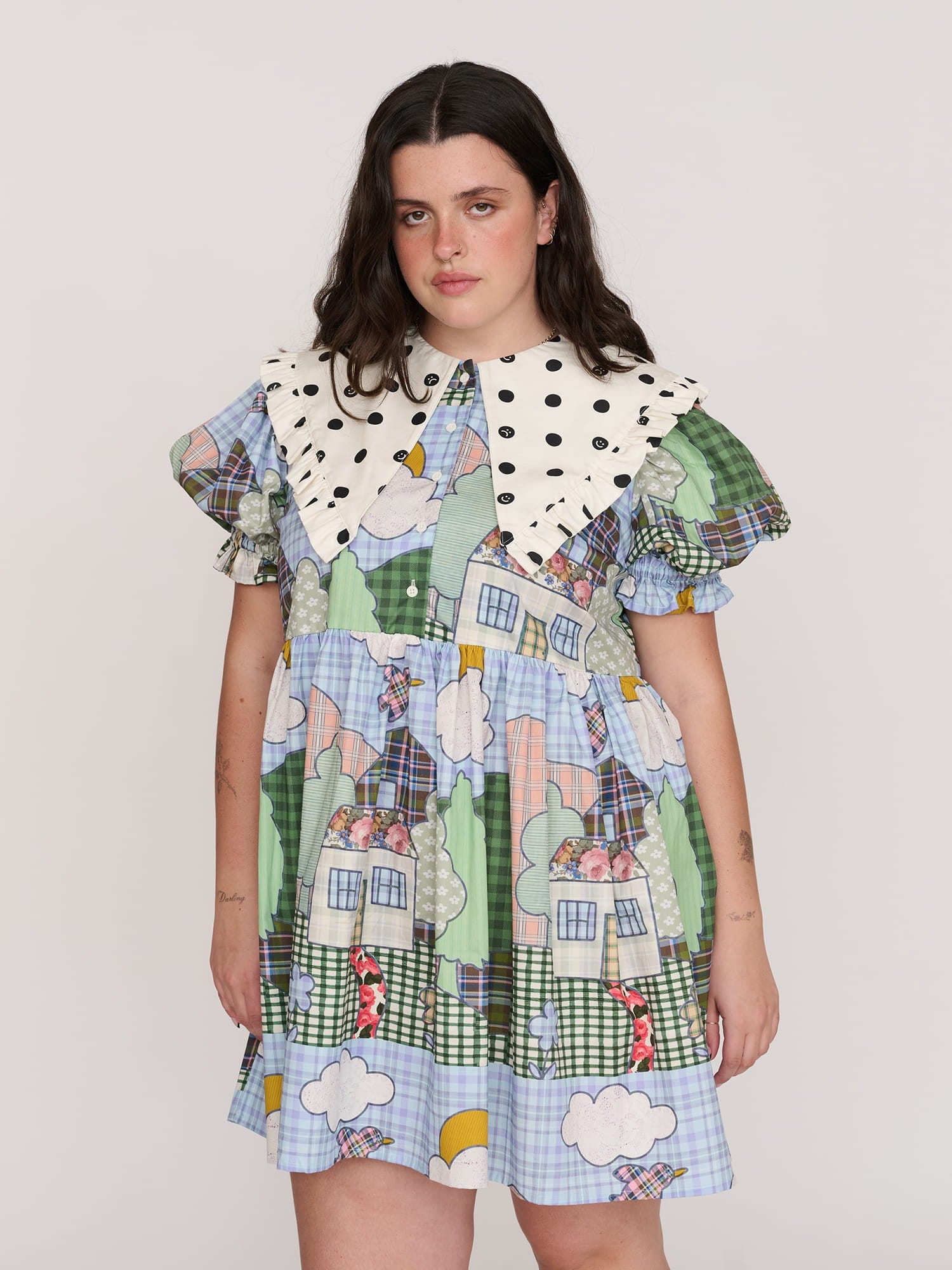 Lazy Oaf Fete Games Ruffle Collar Dress