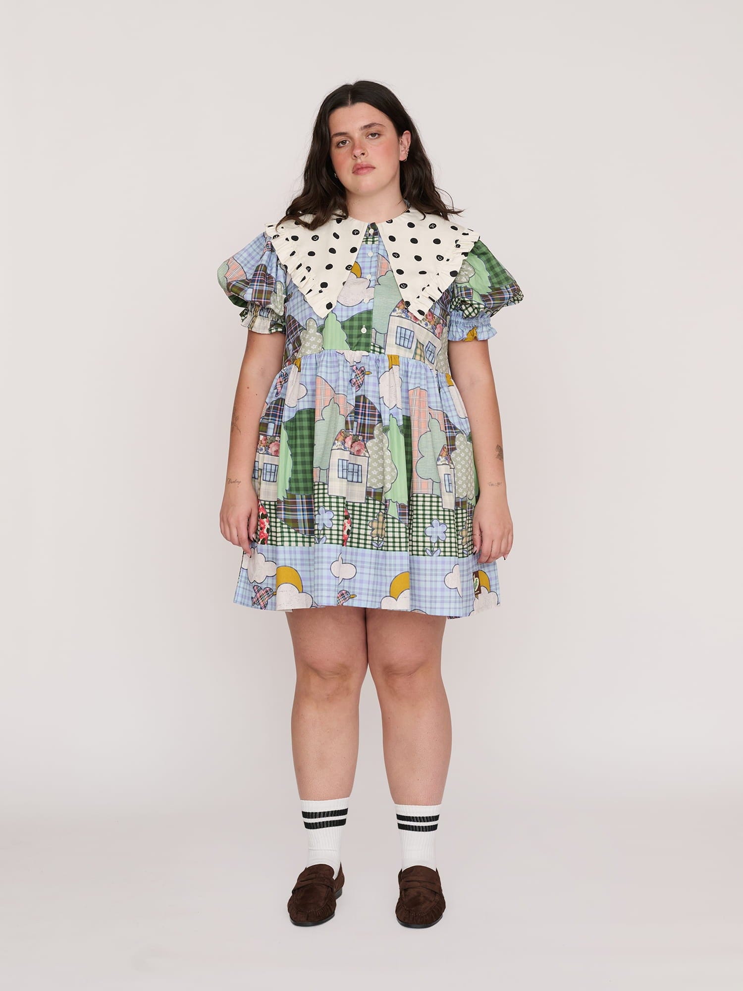 Lazy Oaf Fete Games Ruffle Collar Dress