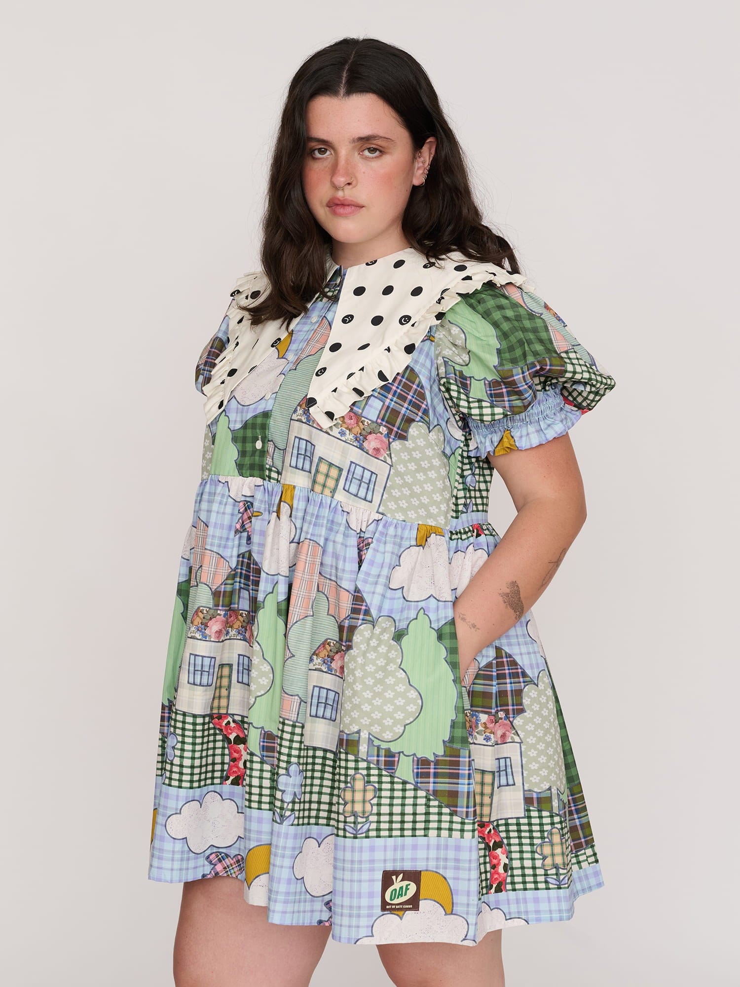 Lazy Oaf Fete Games Ruffle Collar Dress