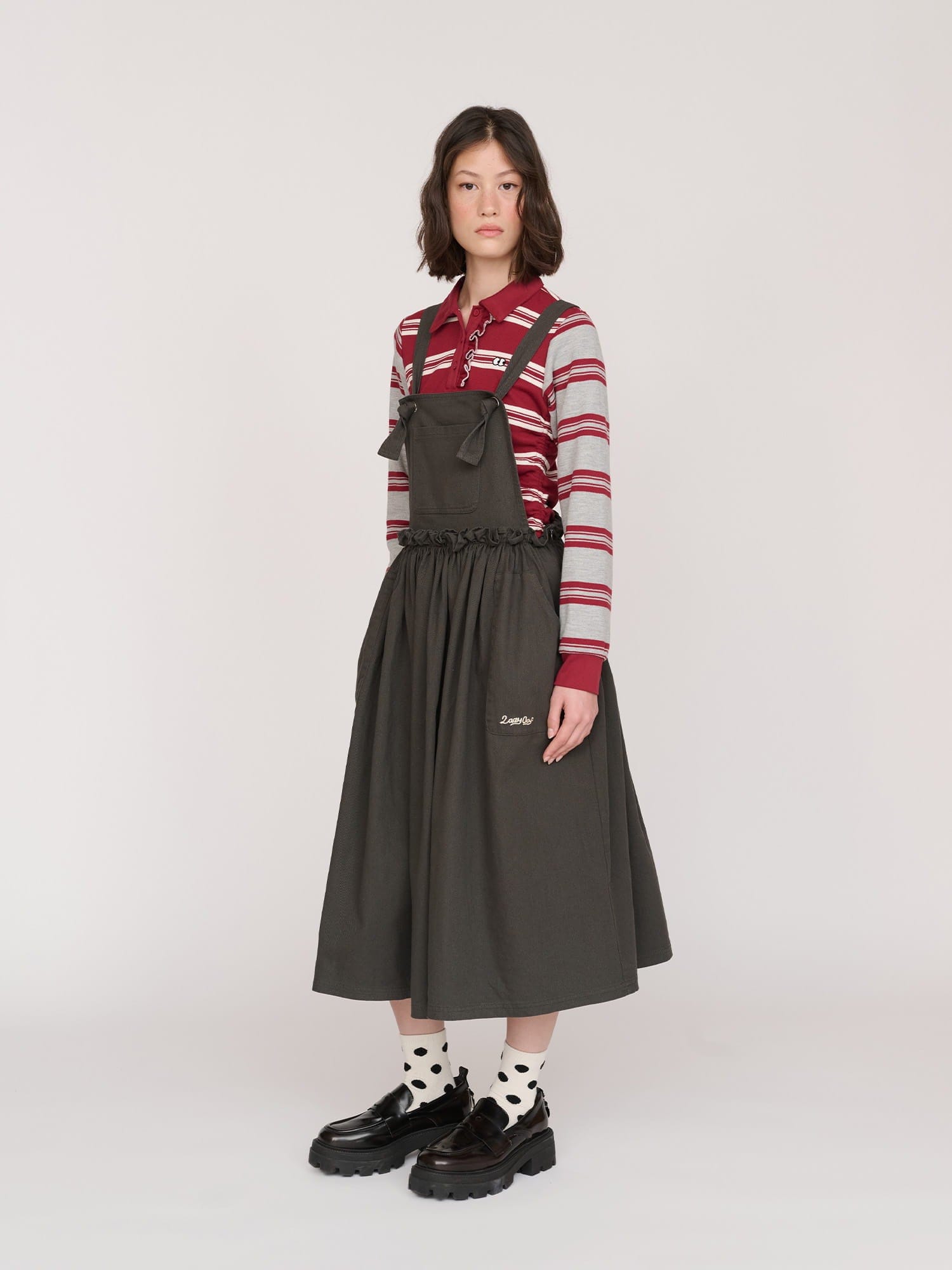 Lazy Oaf Charcoal Pinafore Dress