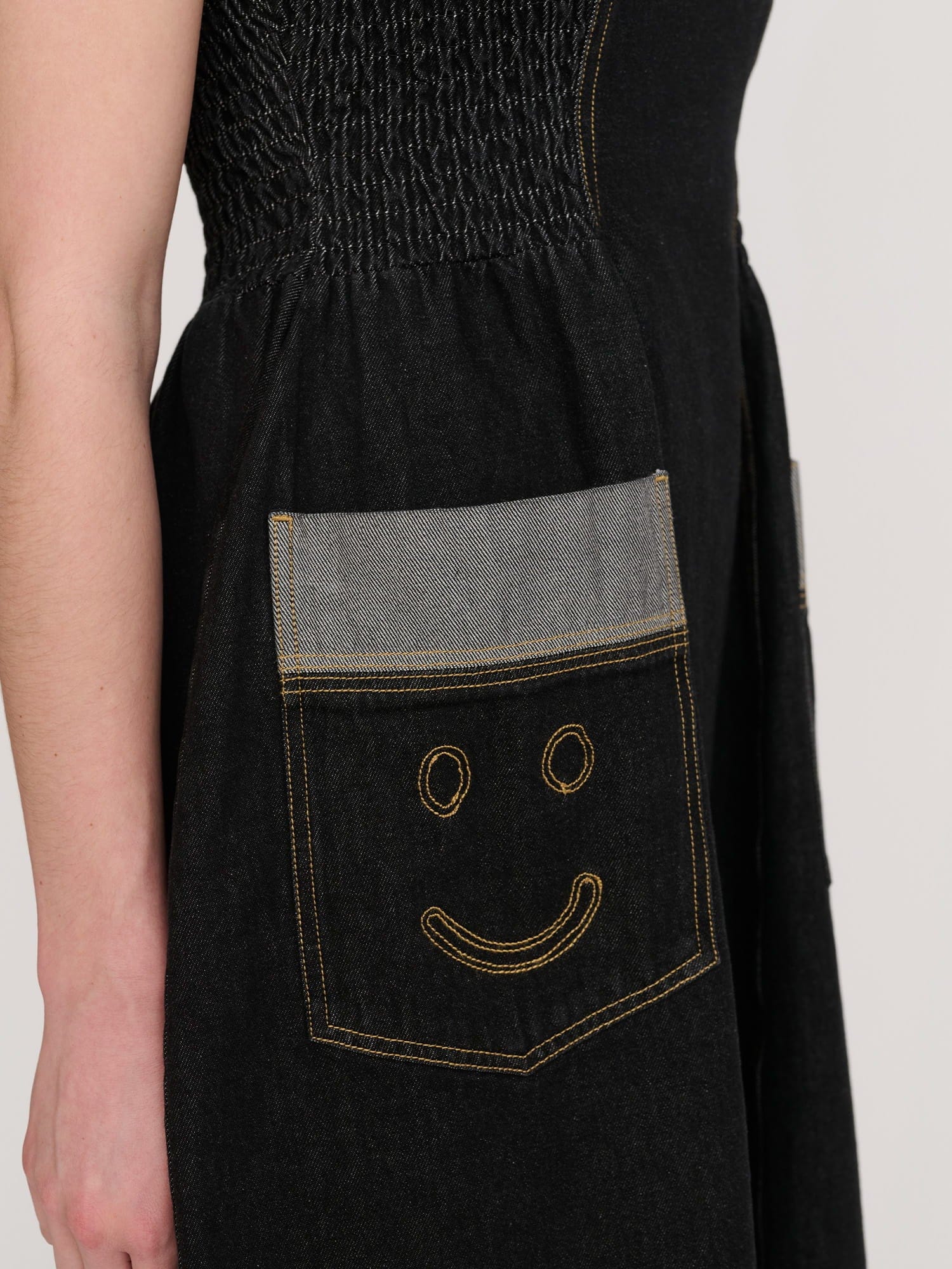 Lazy Oaf Happy Sad Sleeveless Denim Dress