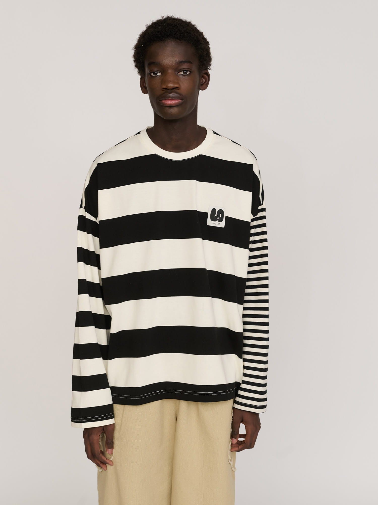 Lazy Oaf Happy Sad Stripe Long Sleeve T - shirt