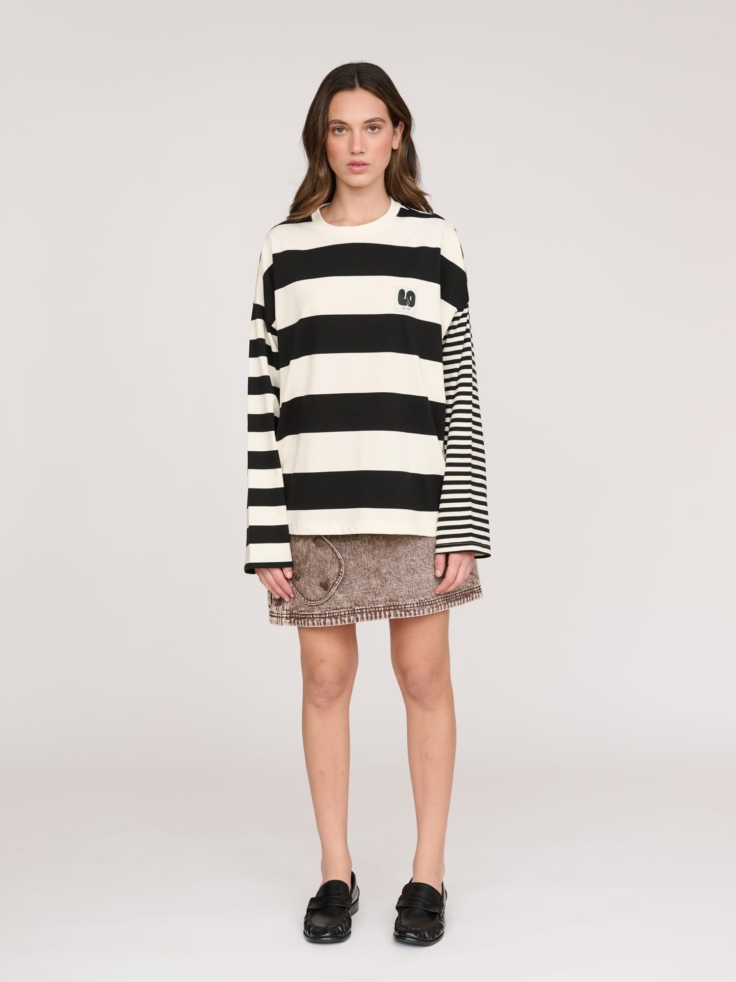 Lazy Oaf Happy Sad Stripe Long Sleeve T - shirt