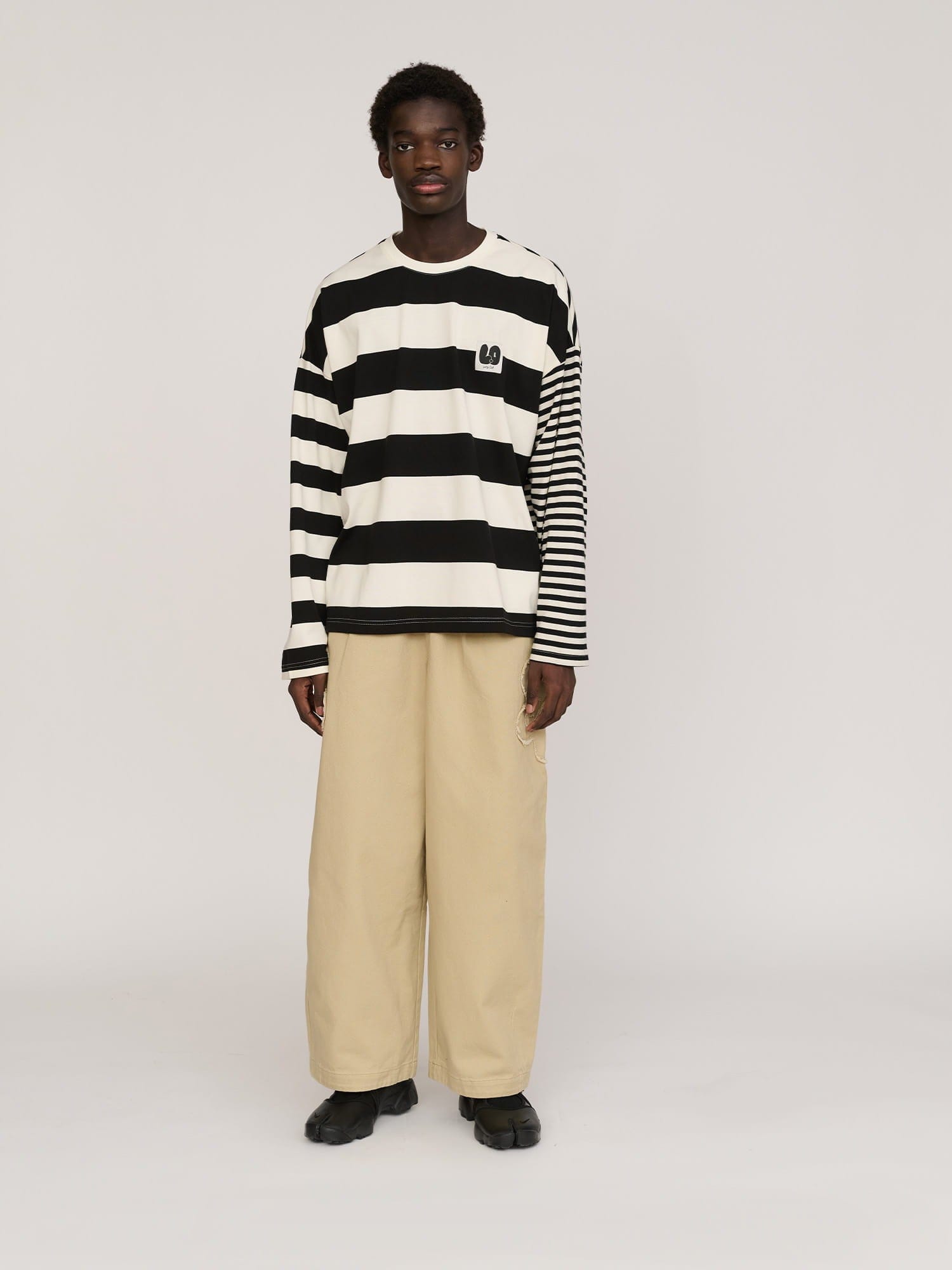 Lazy Oaf Happy Sad Stripe Long Sleeve T - shirt