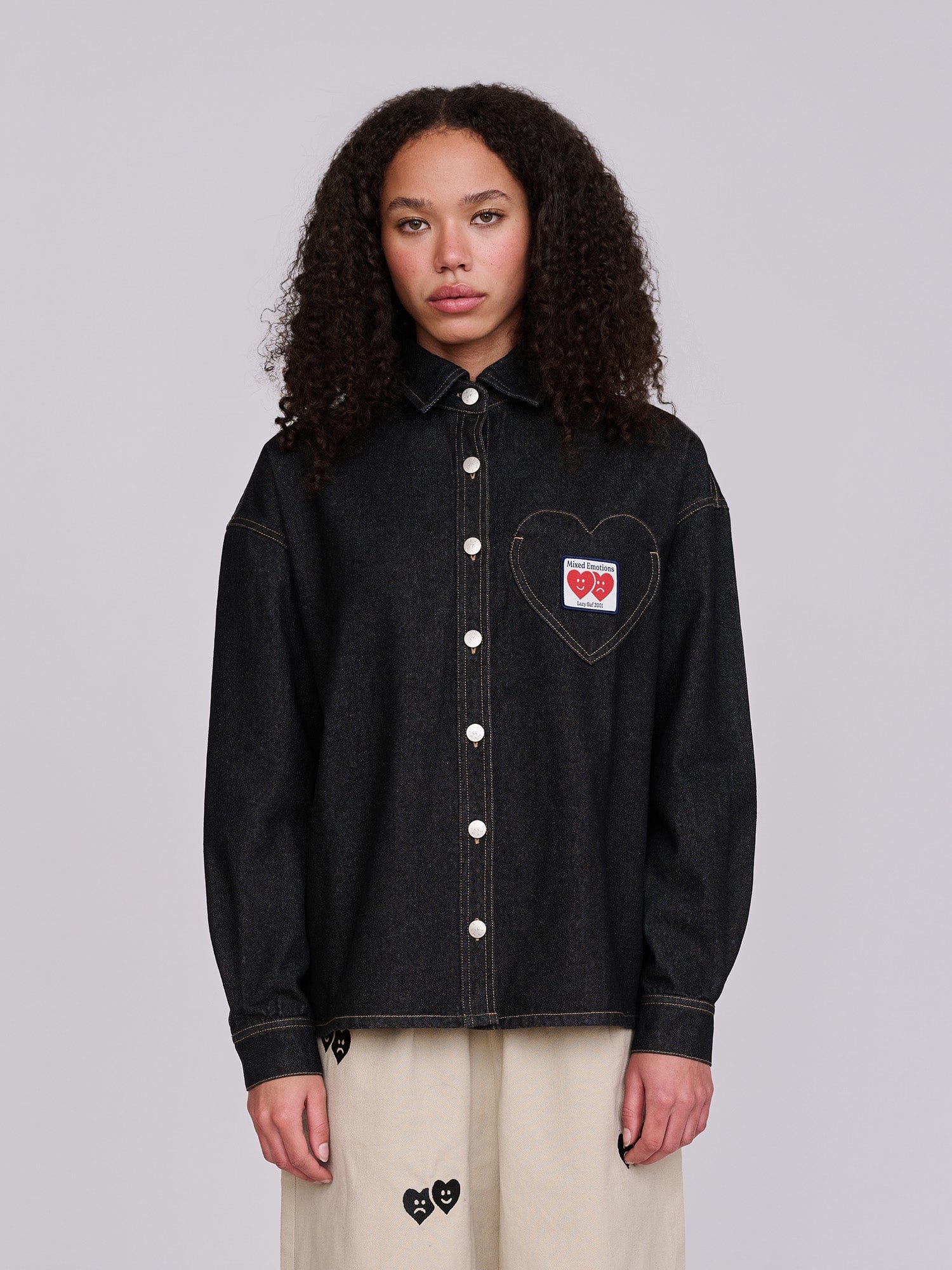 Lazy Oaf Heart Pocket Denim Shirt