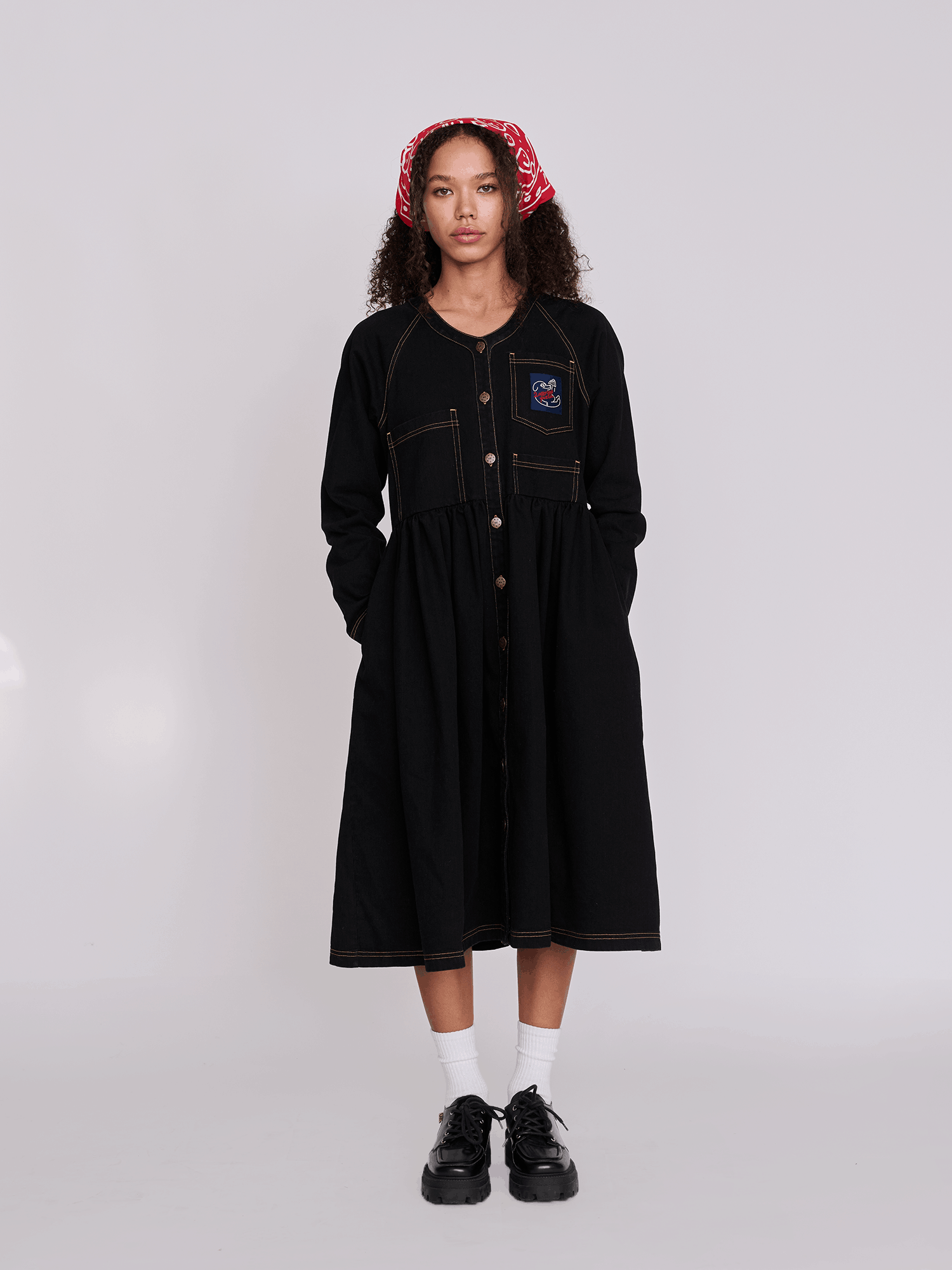 Lazy Oaf Denim Button Through Dress