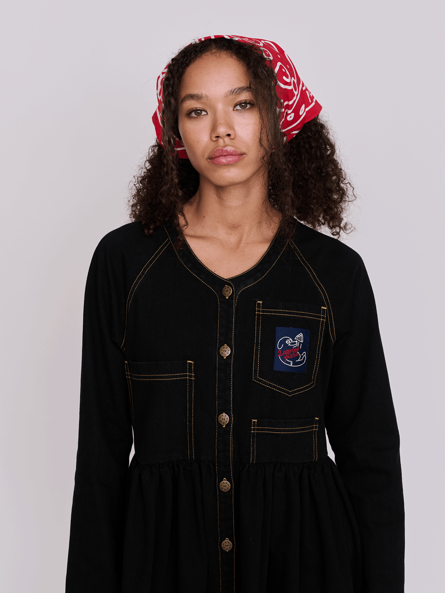 Lazy Oaf Denim Button Through Dress